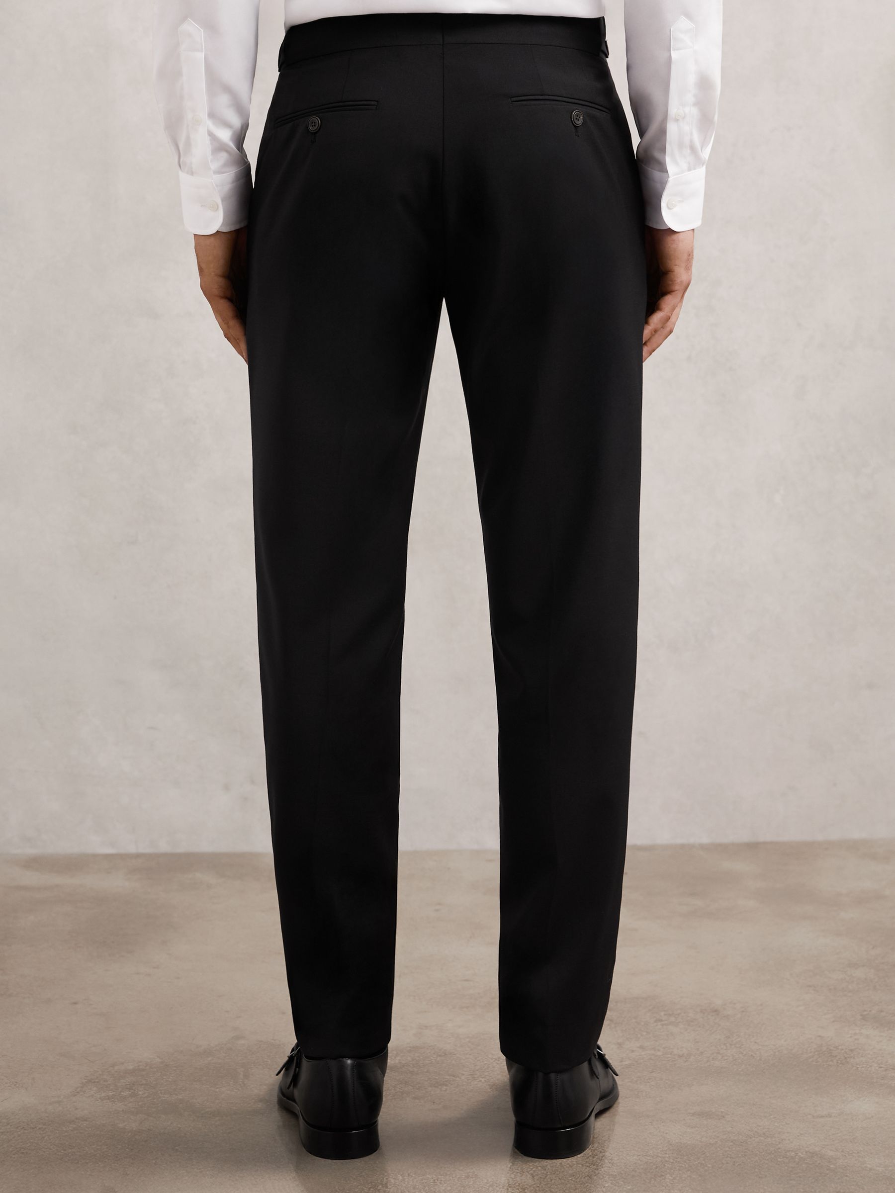 Slim-Fit Wool-Blend Suit Trousers in Black