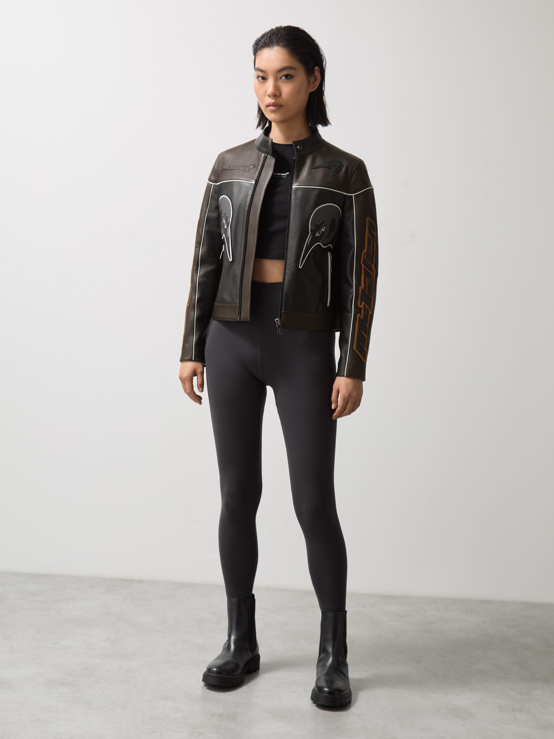 McLaren F1 Team Leather Biker Jacket in Black