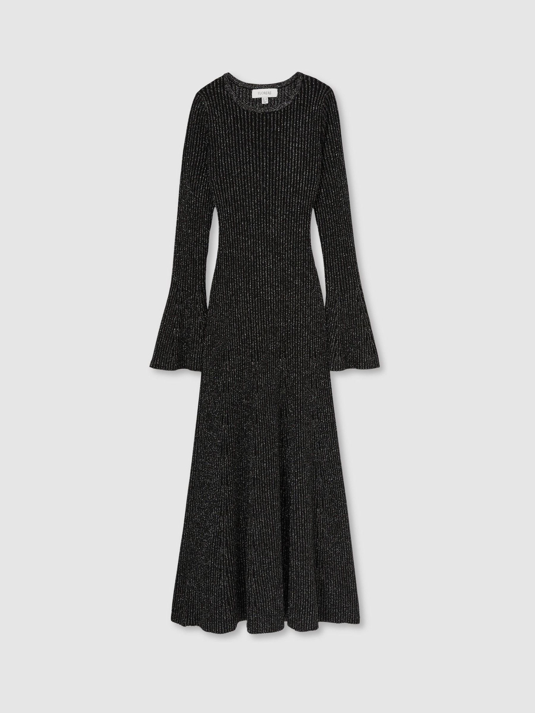 Florere Sheer Embellished Mini Dress in Gunmetal