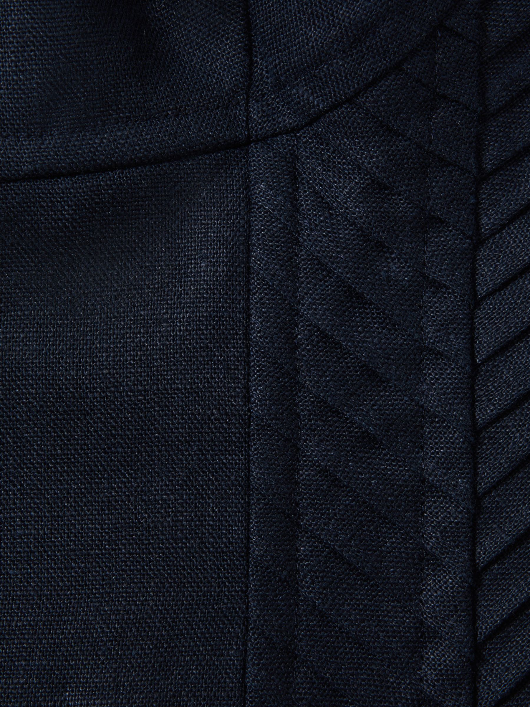 Linen Corset Vest in Navy