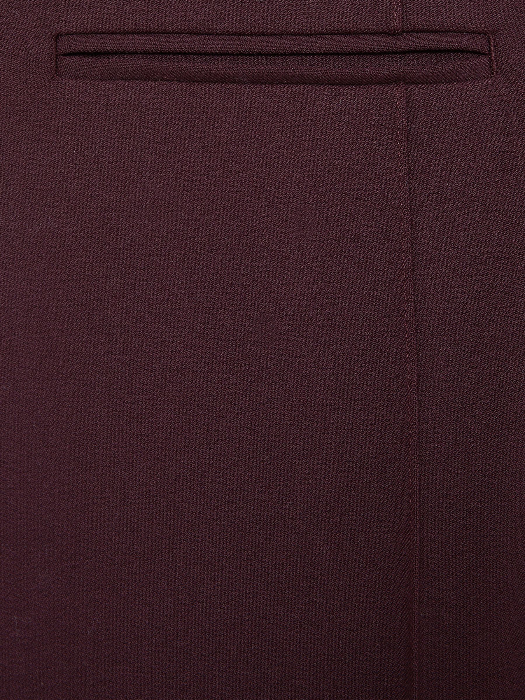 Petite High Rise Flared Trousers in Burgundy