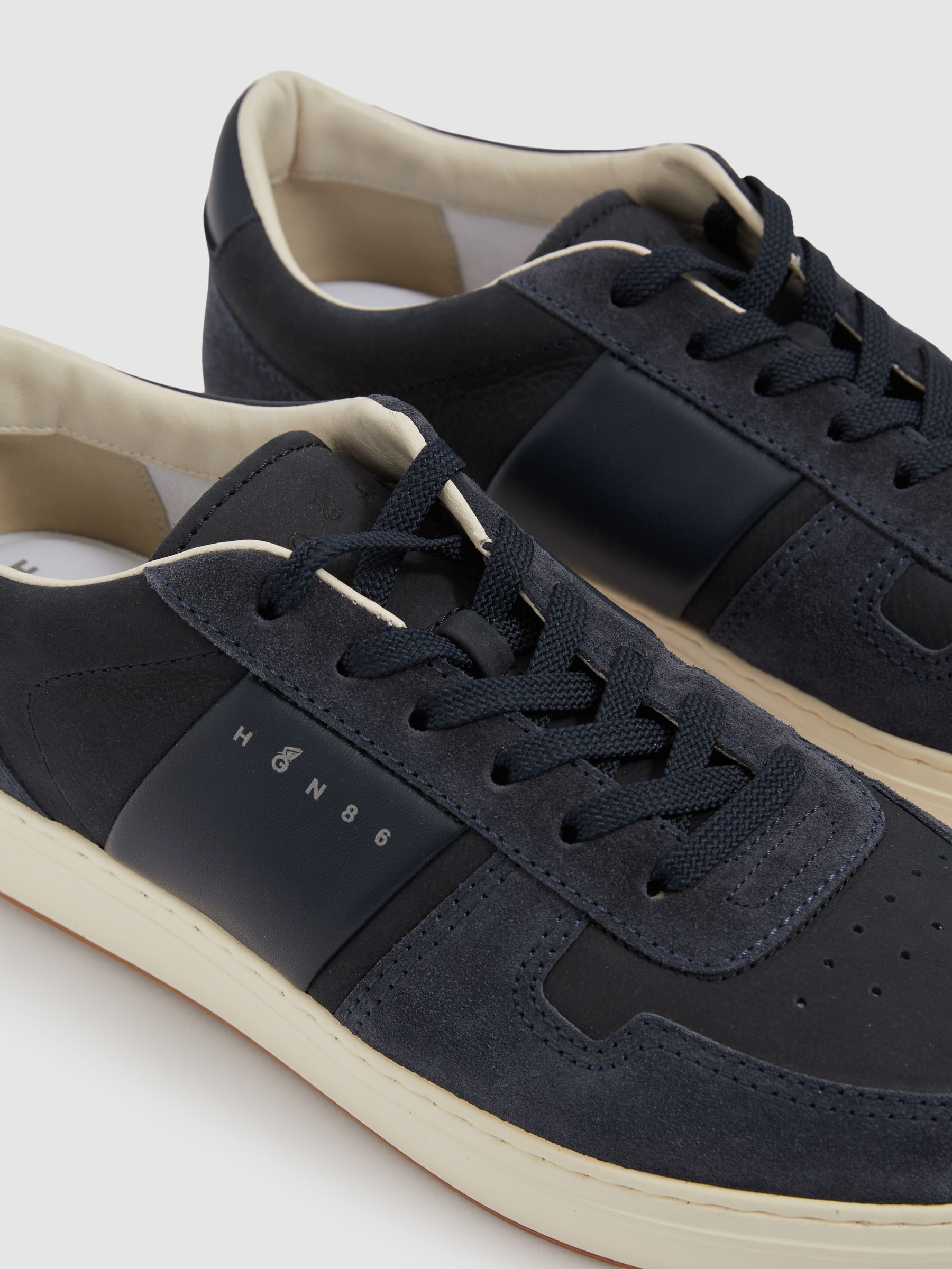 Hogan Leather And Suede Lace-Up Trainers in Black