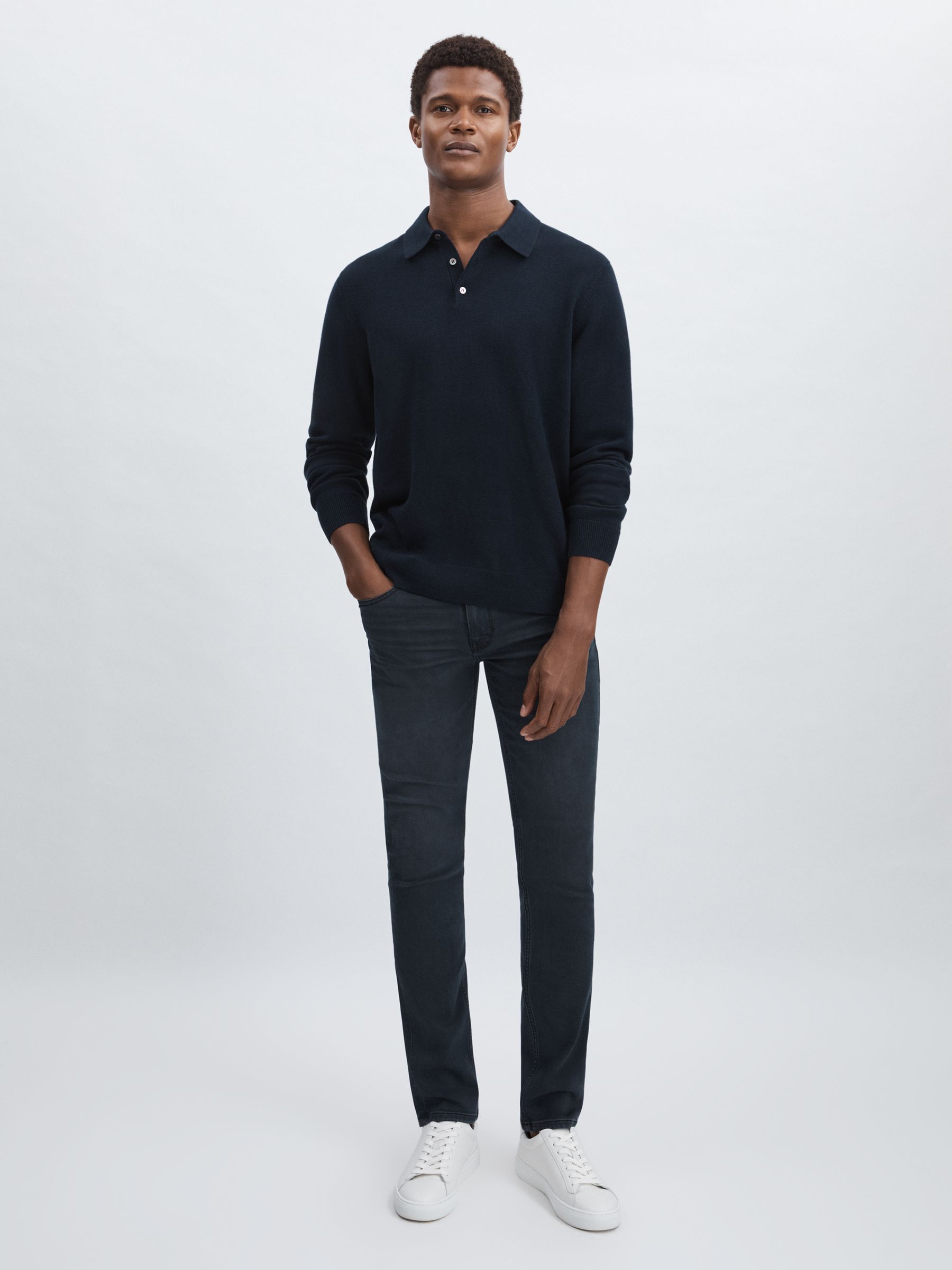 Paige Slim Leg Stretch Jeans in Navy/Black