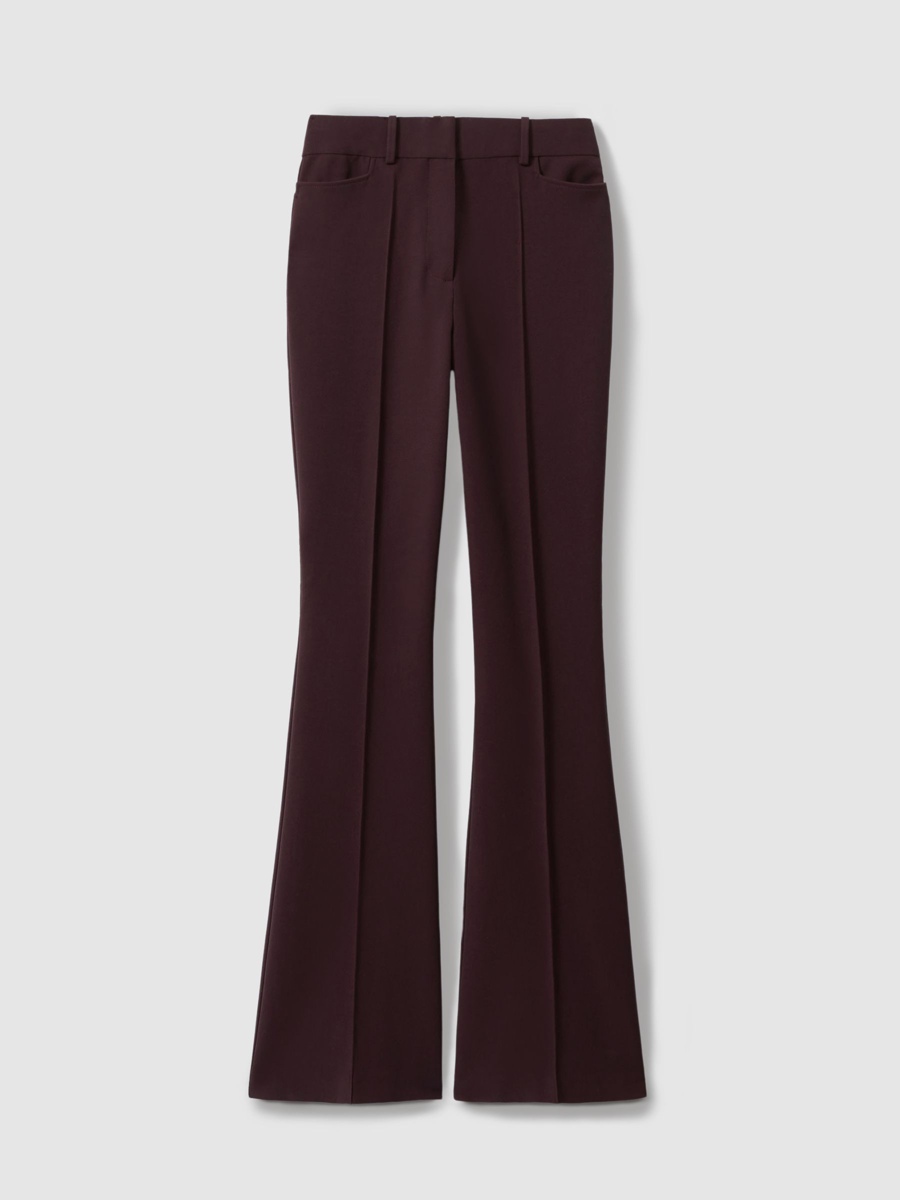 Flared Suit Trousers in Berry