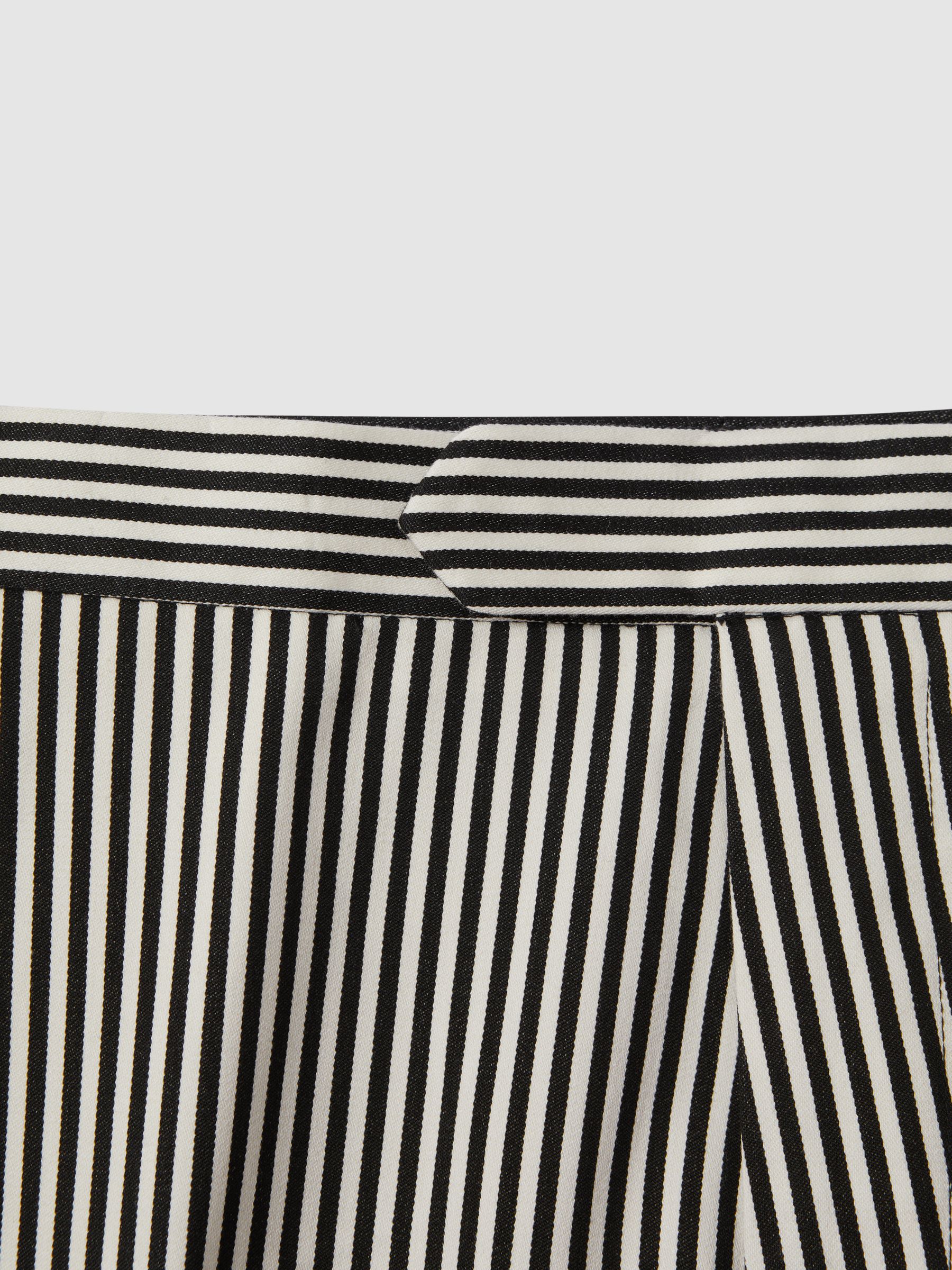 Striped Adjuster Shorts in Black/White