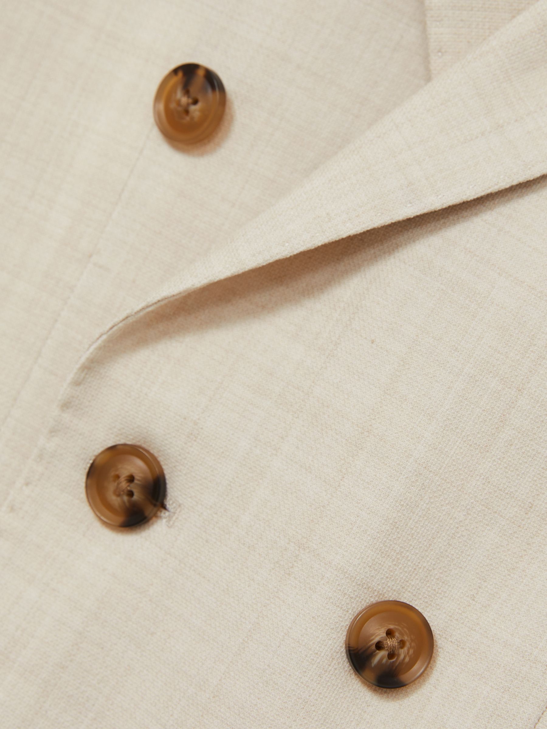 9-13 yrs Double-Breasted Textured Blazer With Wool in Stone