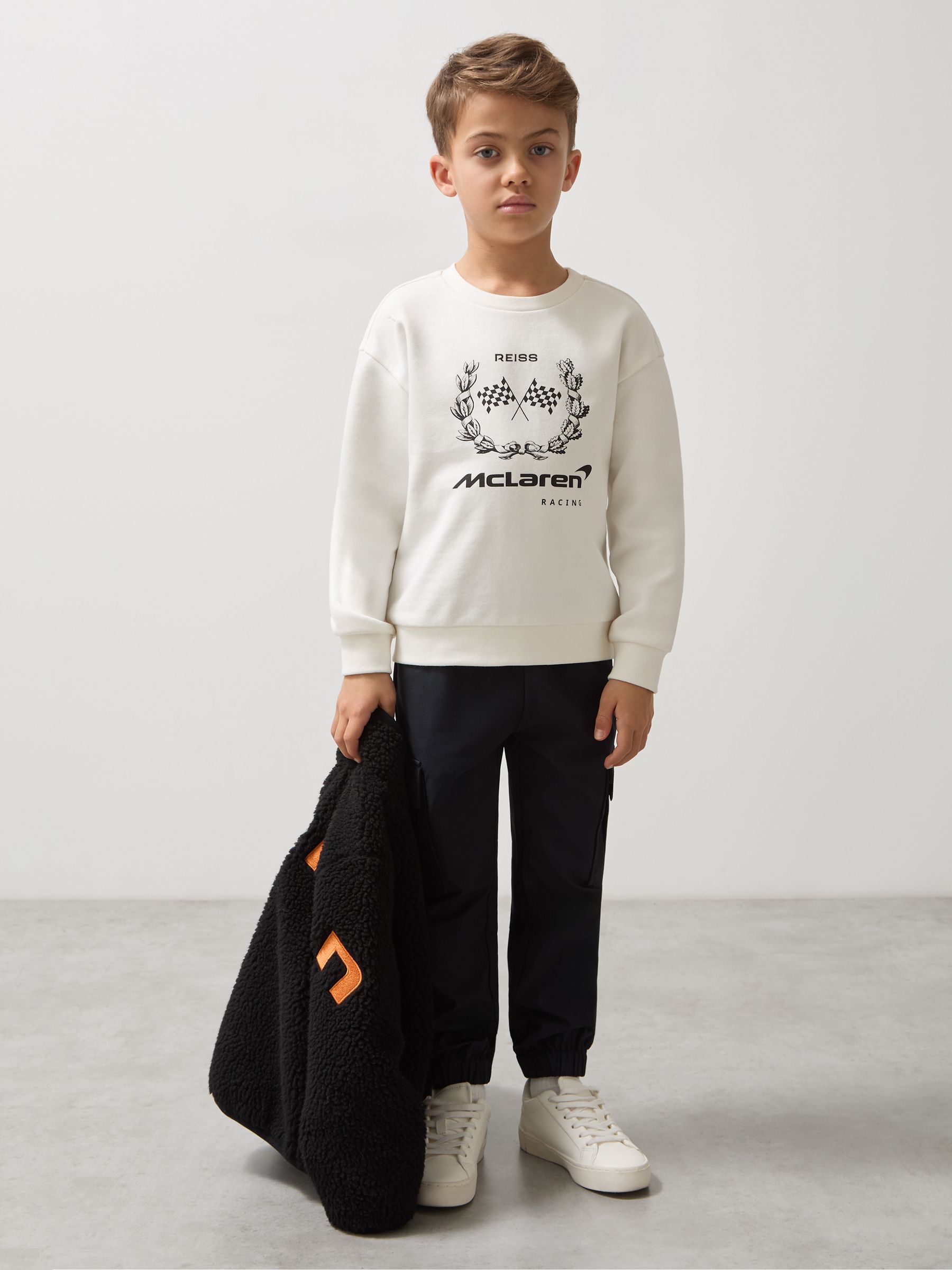 3-9 yrs McLaren F1 Team Laurel Print Sweatshirt in White