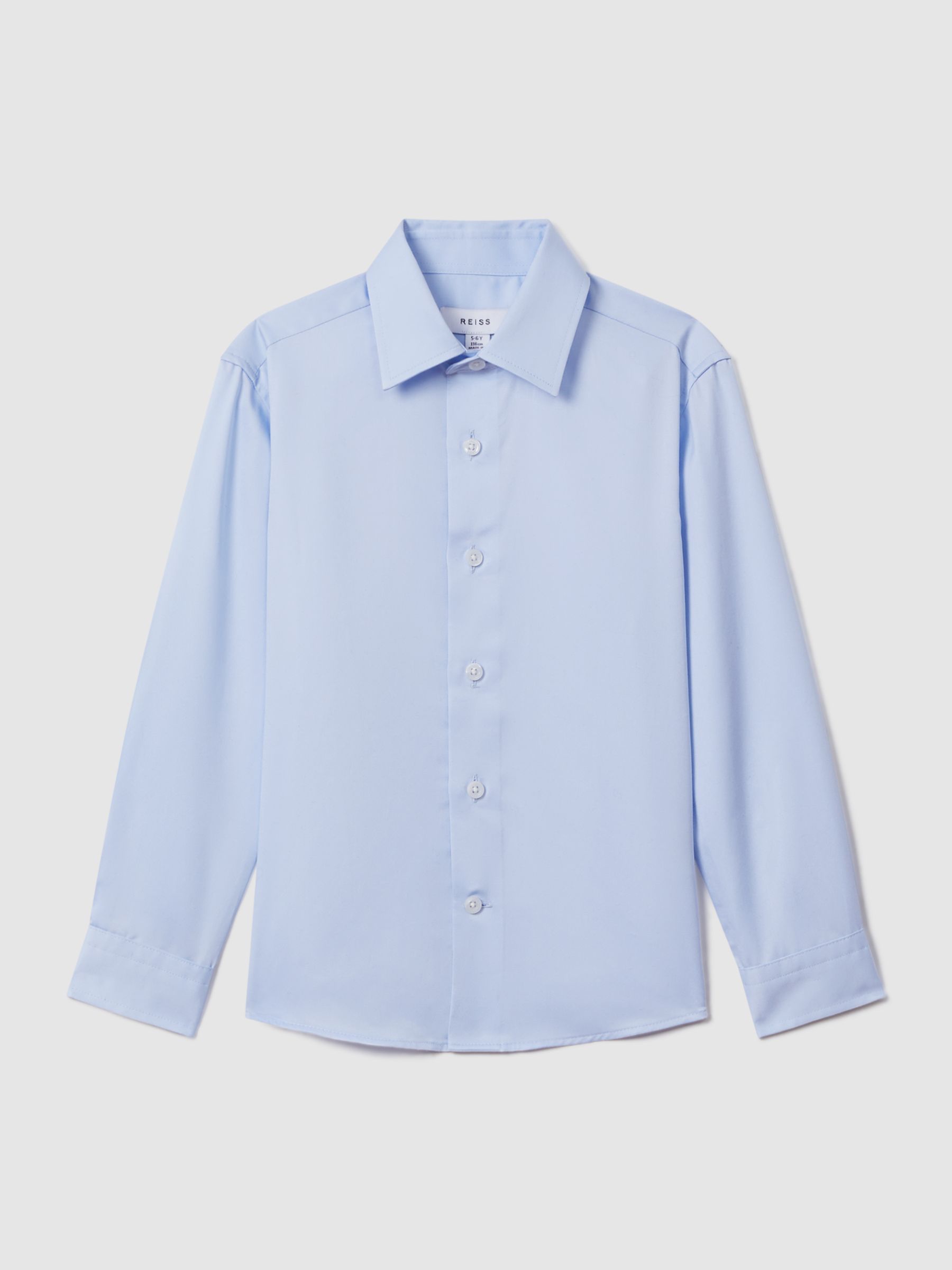 3-9 yrs Slim Fit Cotton Shirt in Soft Blue