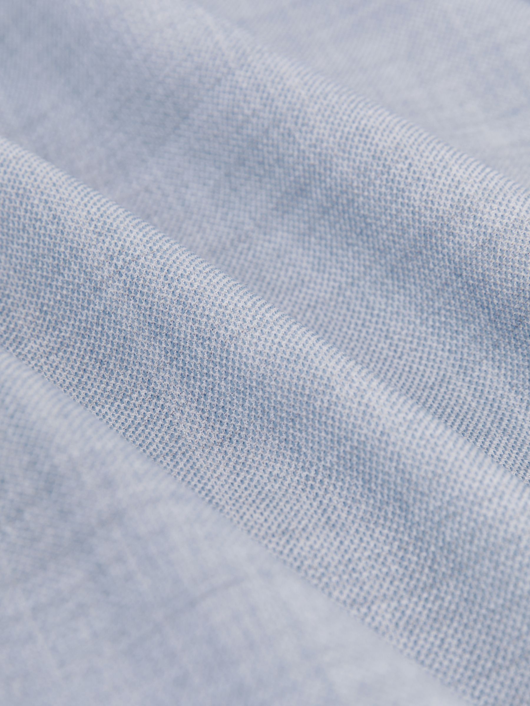 Double-Breasted Textured Suit Blazer With Wool Slim-Fit in Soft Blue