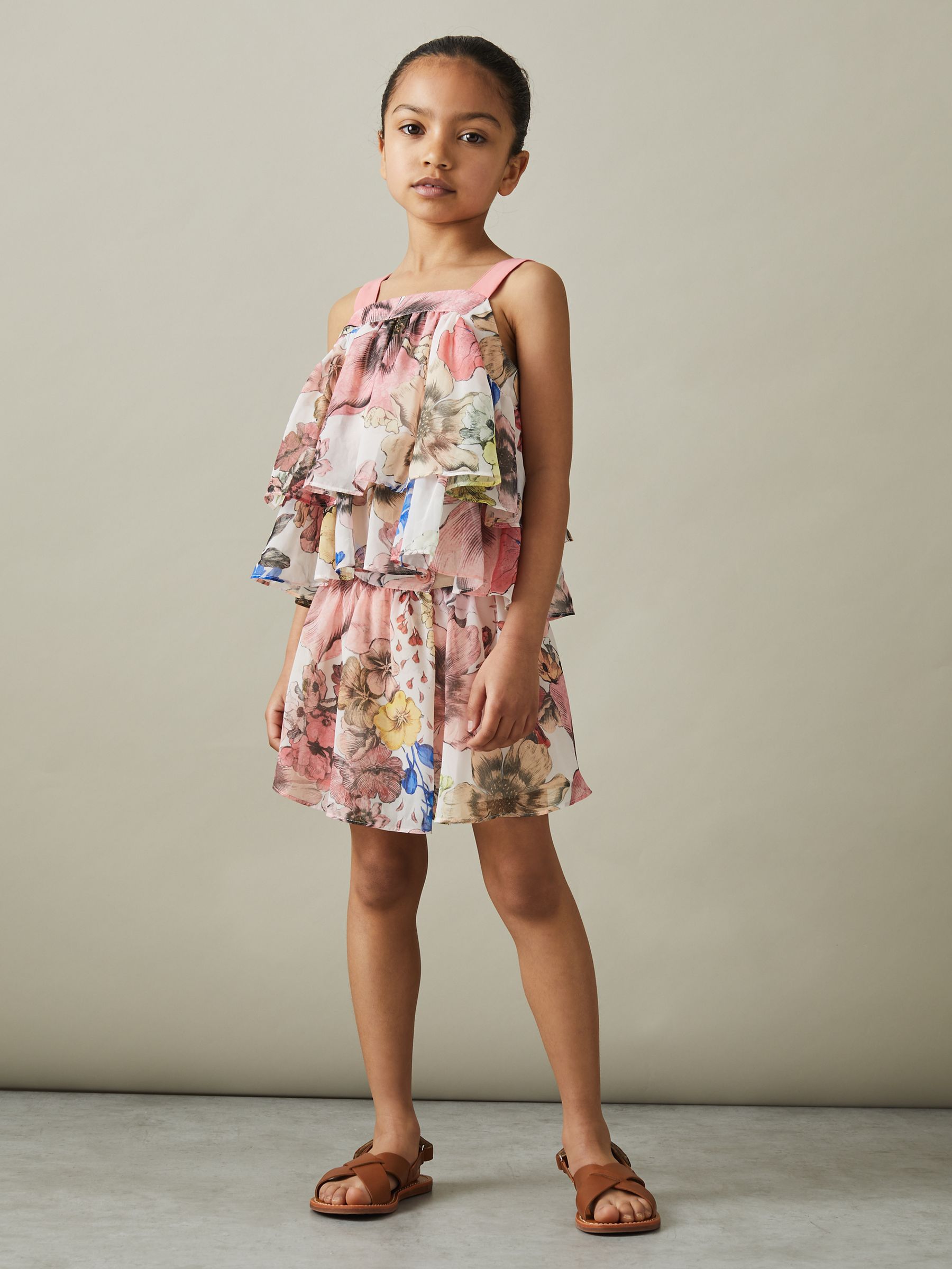 9-13 yrs Floral Print Skort Co-Ord in Pink Print
