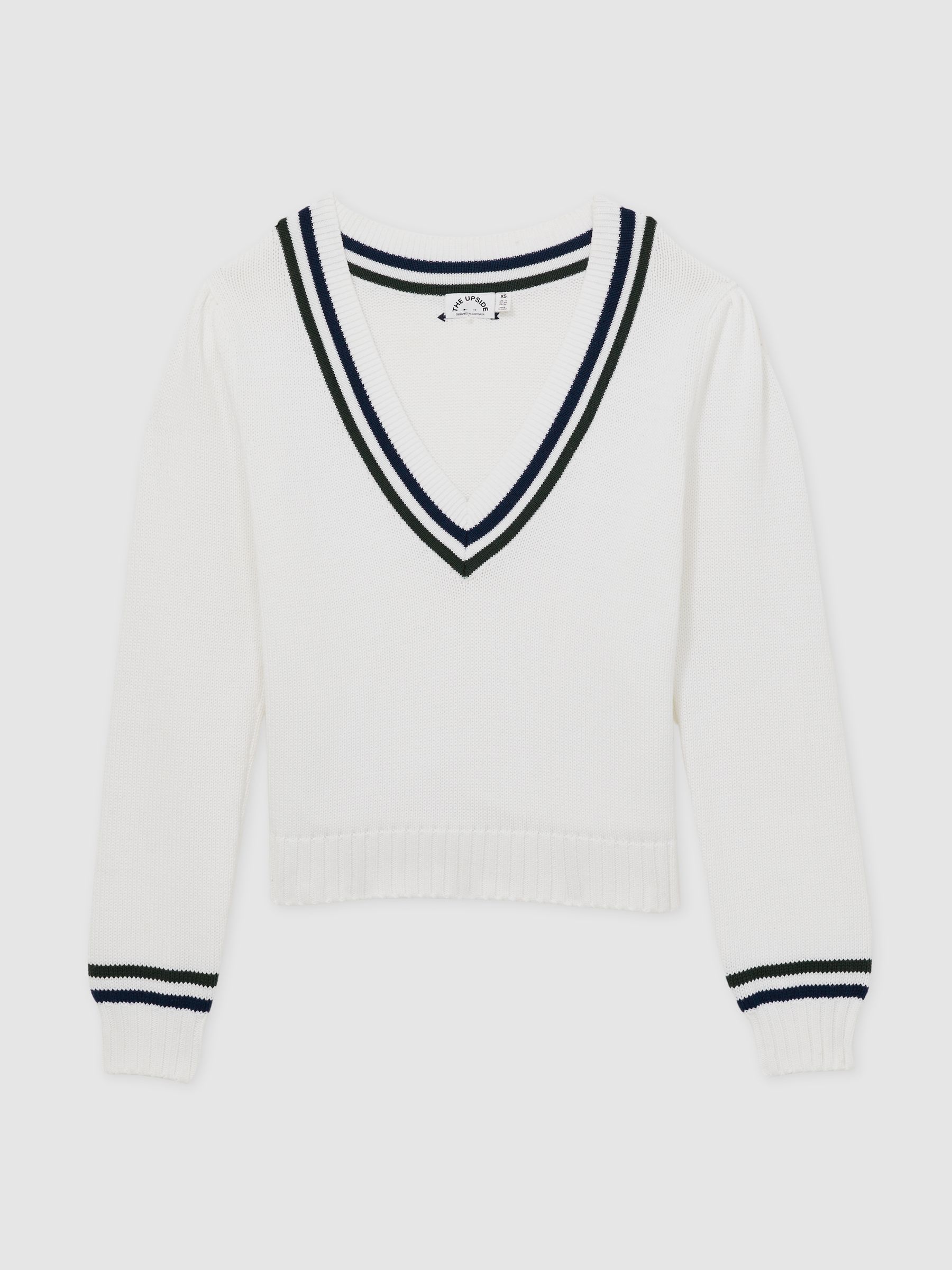 The Upside Cotton Deep-V Jumper in White