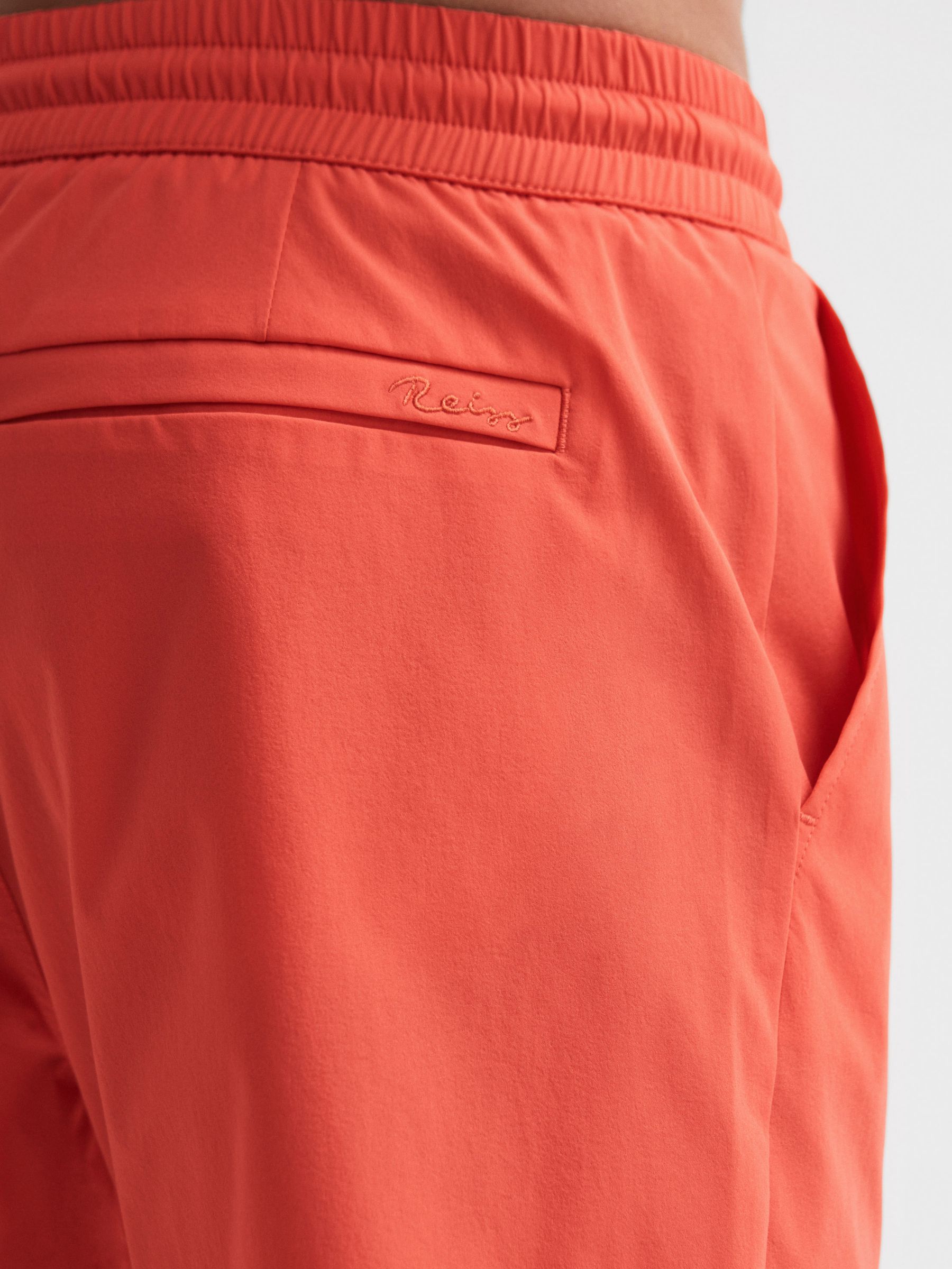 Plain Drawstring Swim Shorts in Bright Orange