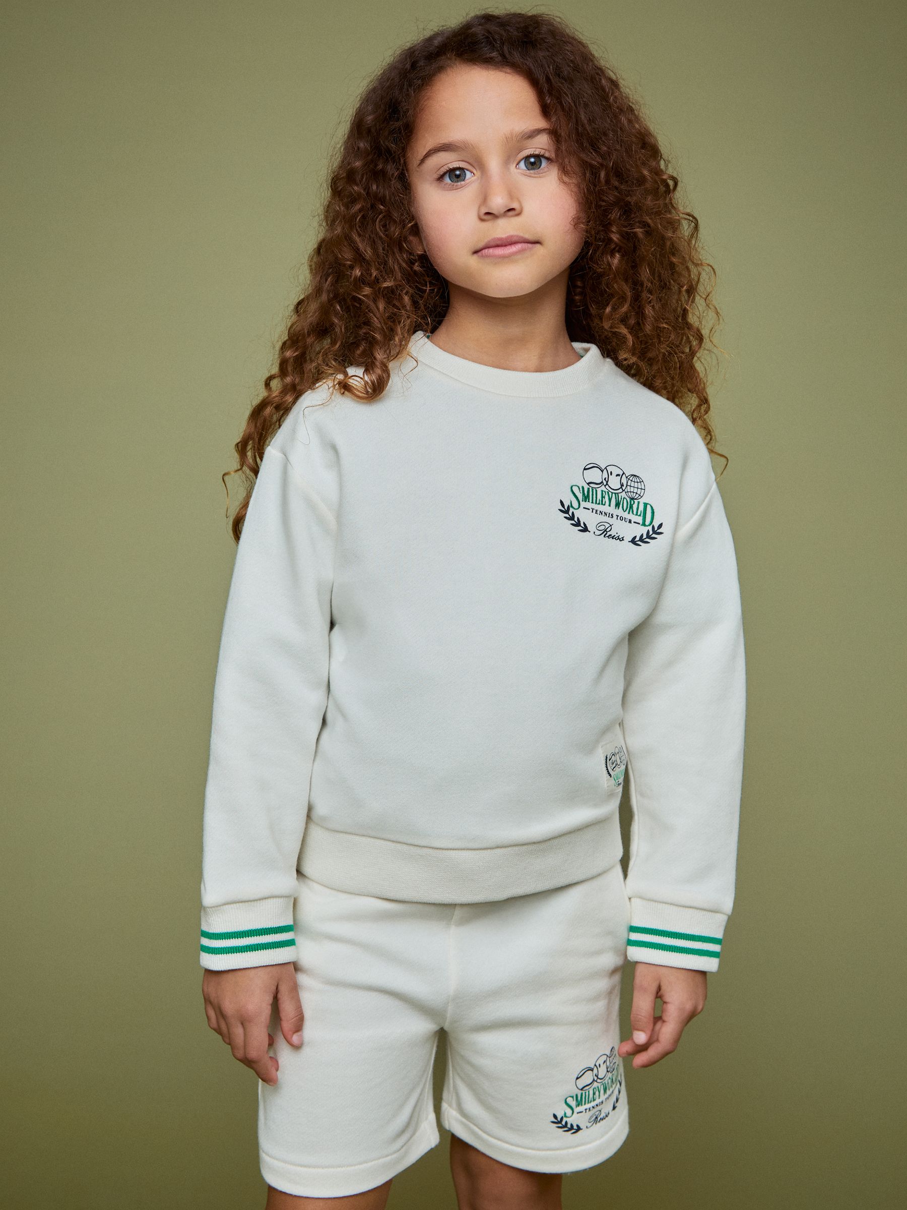 9-13 yrs SmileyWorld | Reiss Logo Sweatshirt Unisex Fit in White