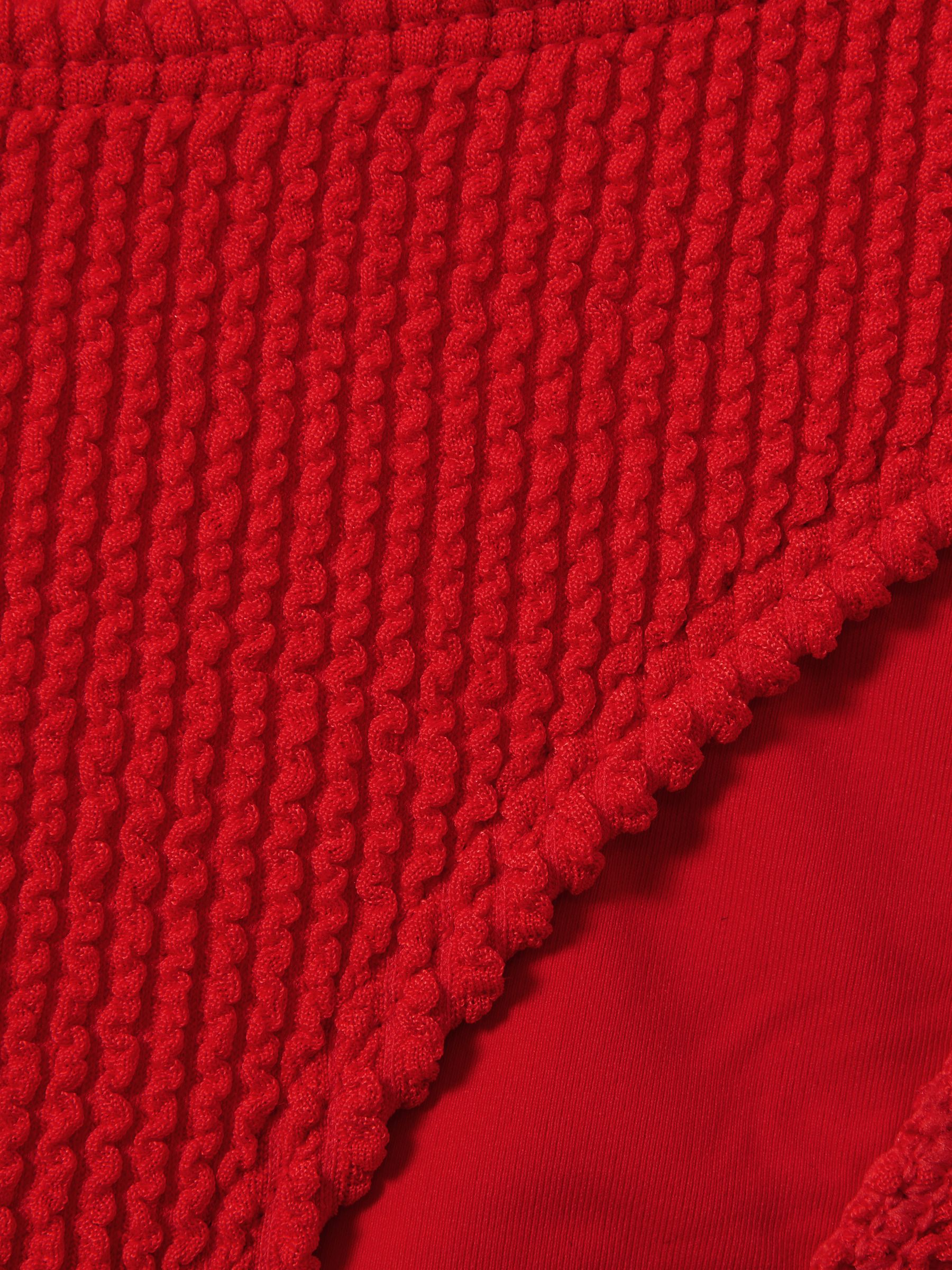 Good American Always Fits Textured Bikini Top in Bright Red