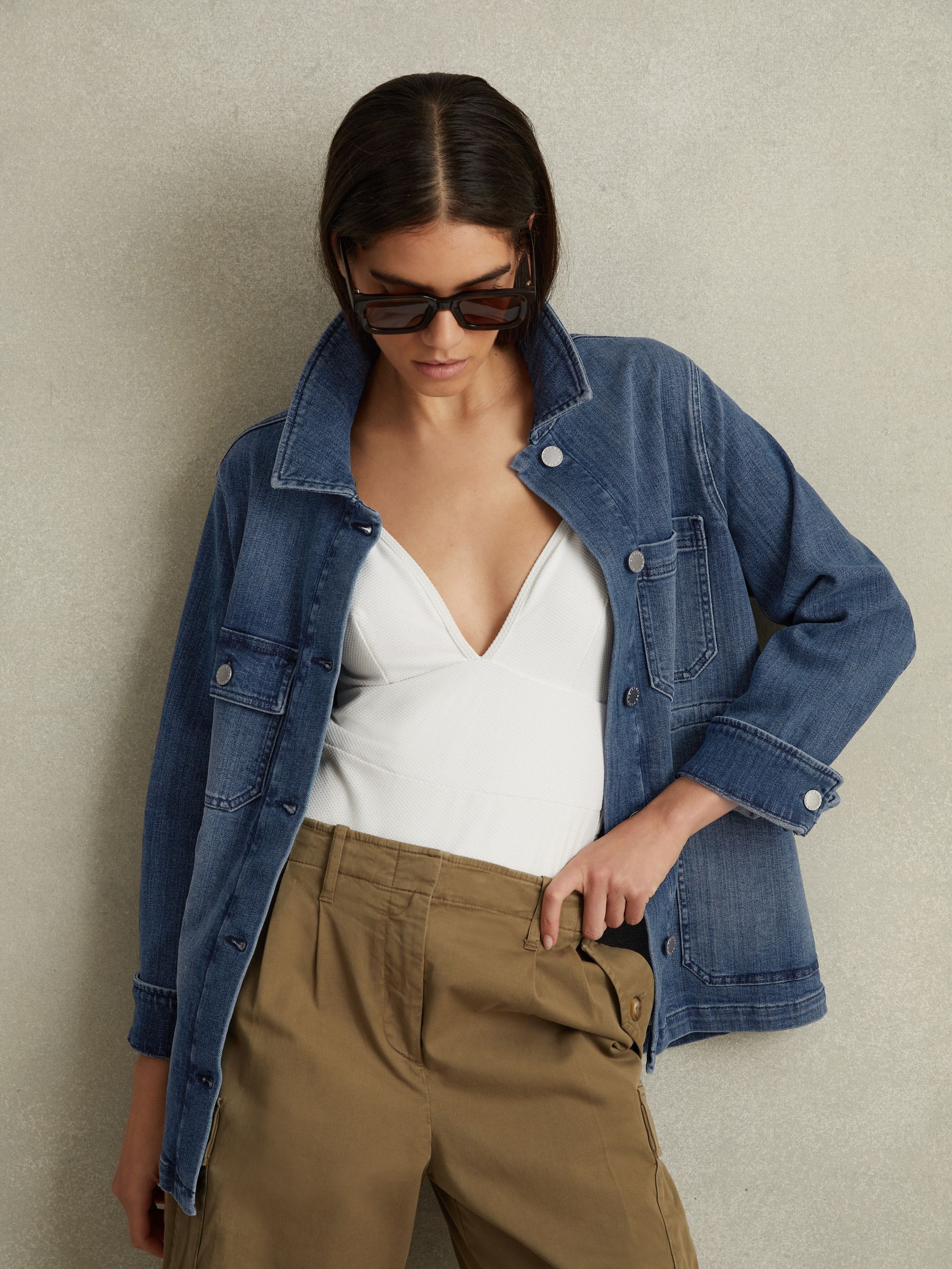 Denim Overshirt in Mid Blue