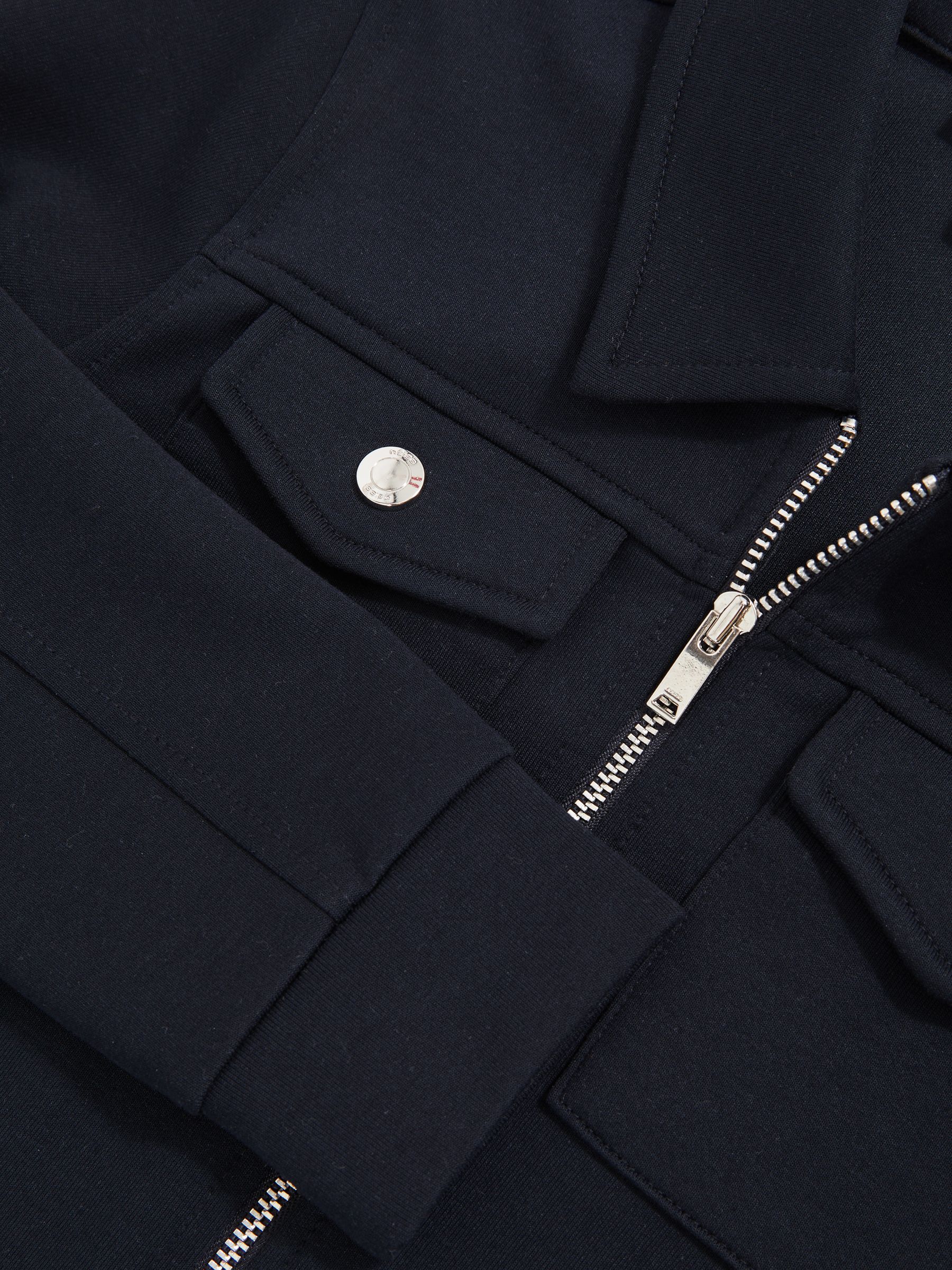 9-13 yrs Interlock Zip Through Overshirt in Navy Blue