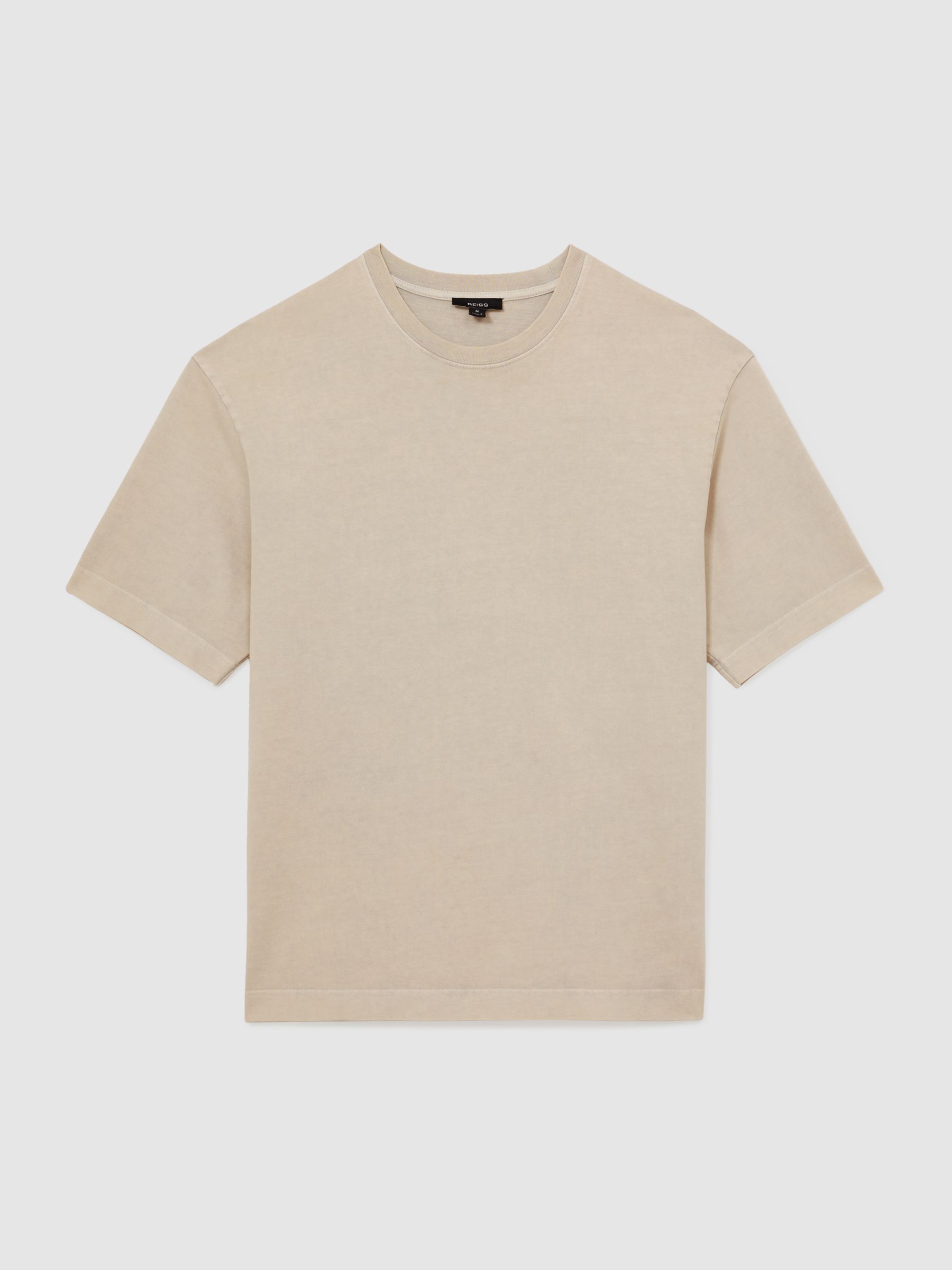 Cotton Garment-Dyed Oversize T-Shirt in Oatmeal