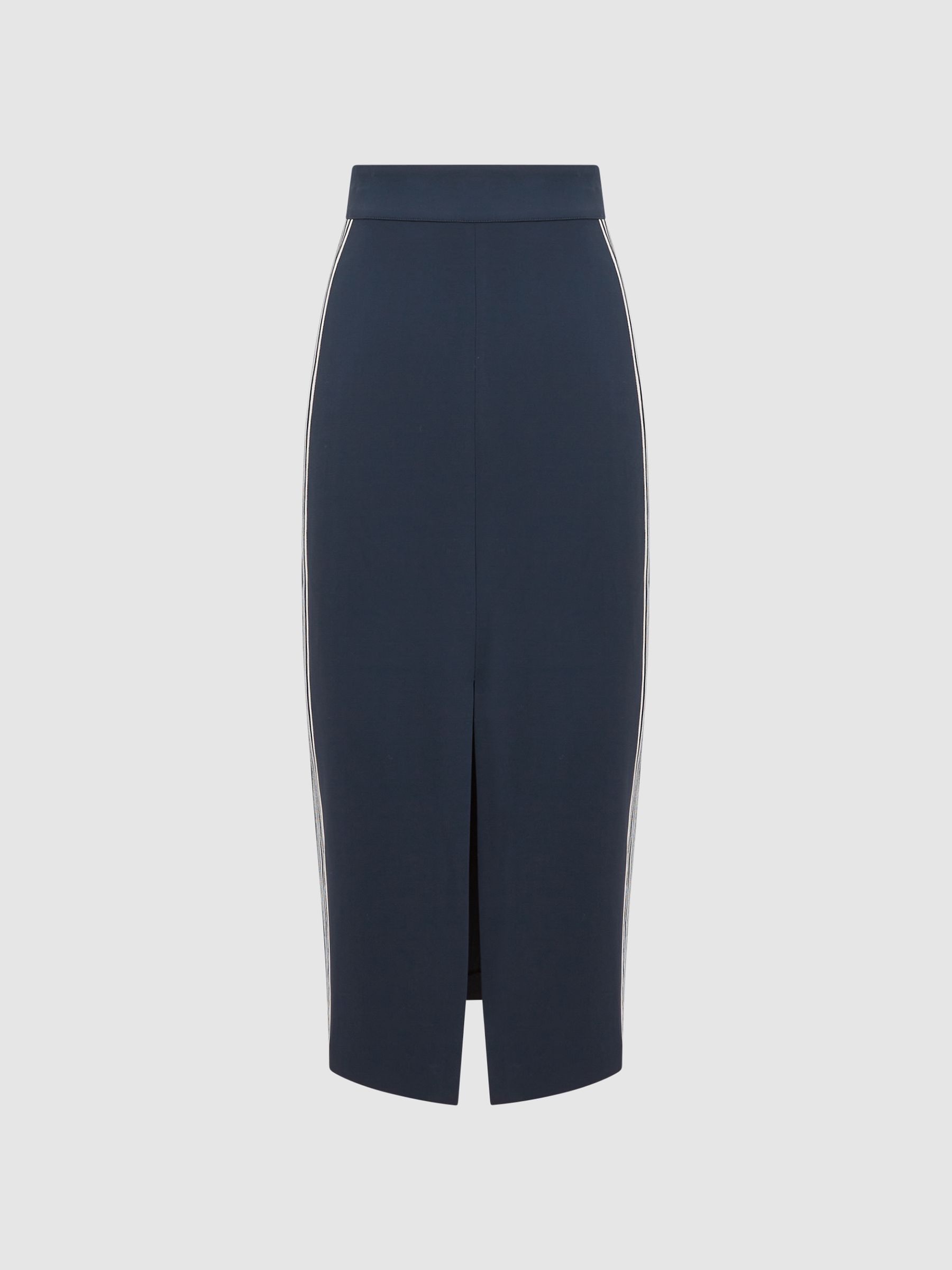 High Rise Midi Pencil Skirt in Navy