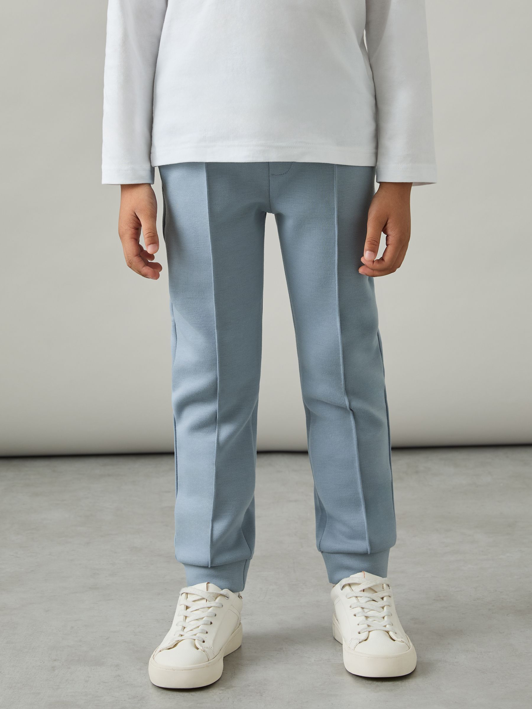 9-13 yrs Interlock Drawstring Joggers in Soft Denim Blue