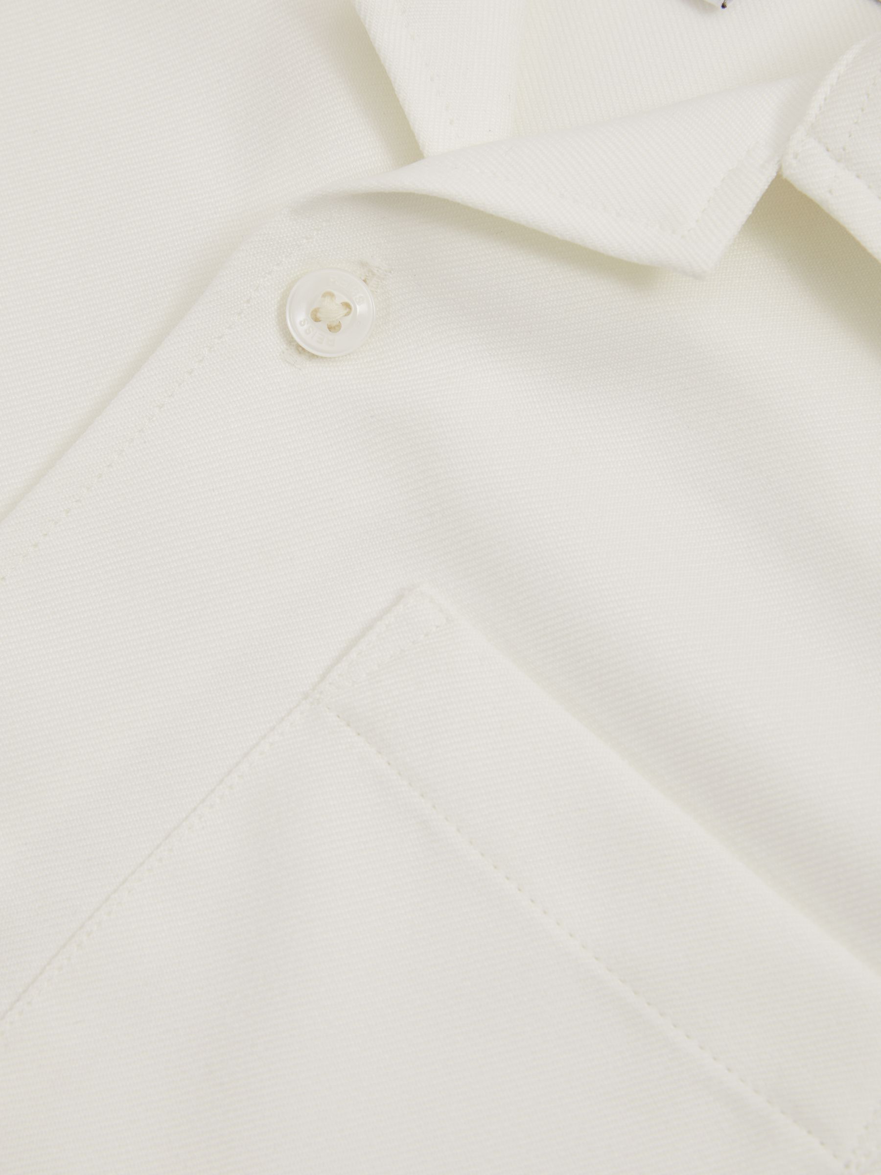 3-9 yrs Twill Cuban Collar Shirt in Off White