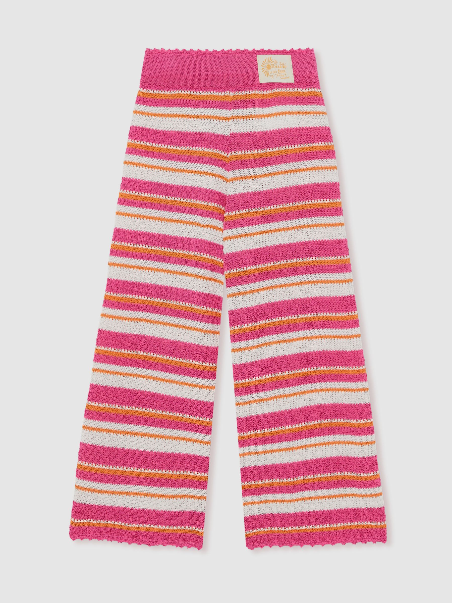 13-14 yrs SmileyWorld | Reiss Stripe Knit Trousers in Pink