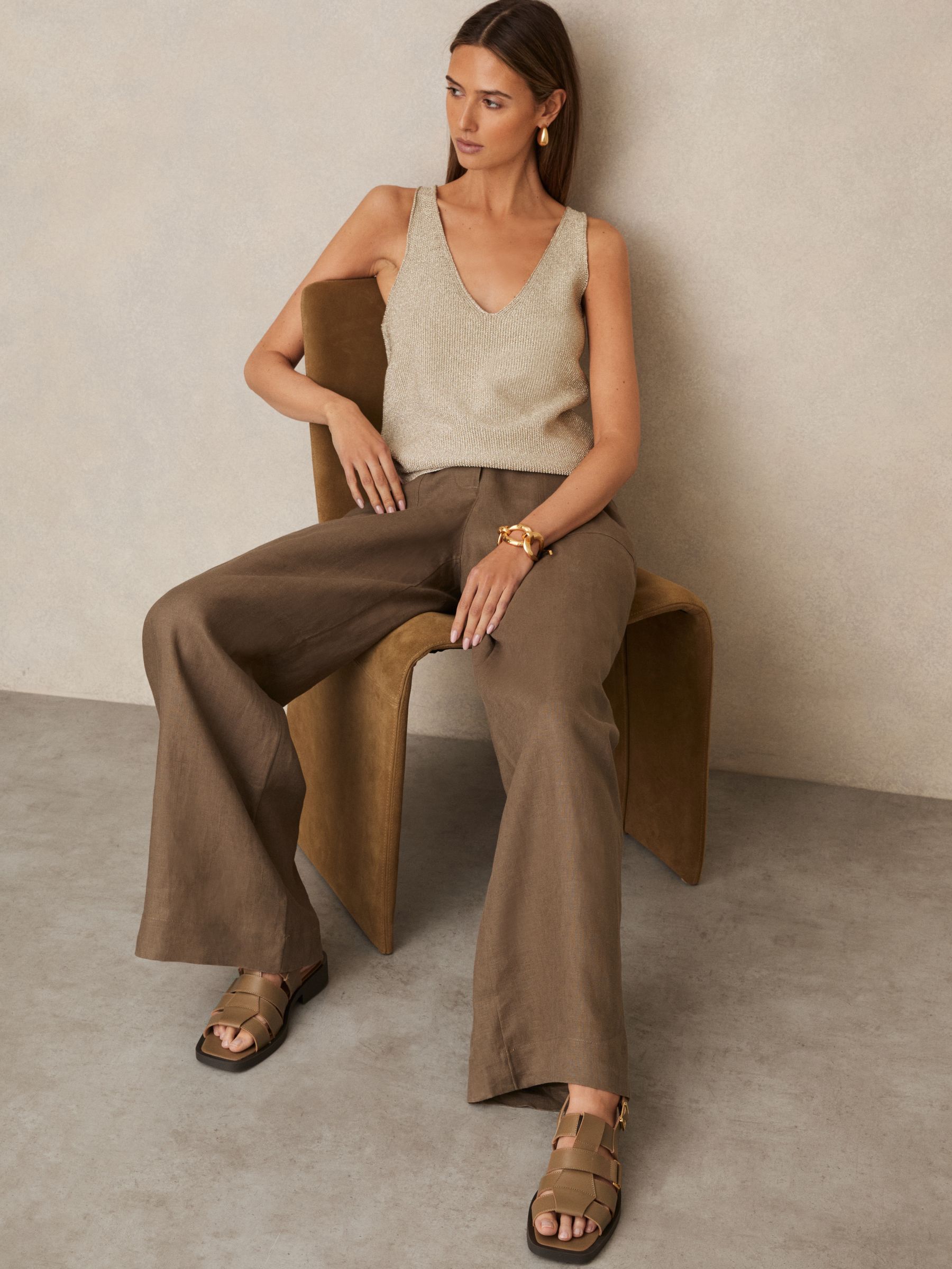 Leather Fisherman Sandals in Tan