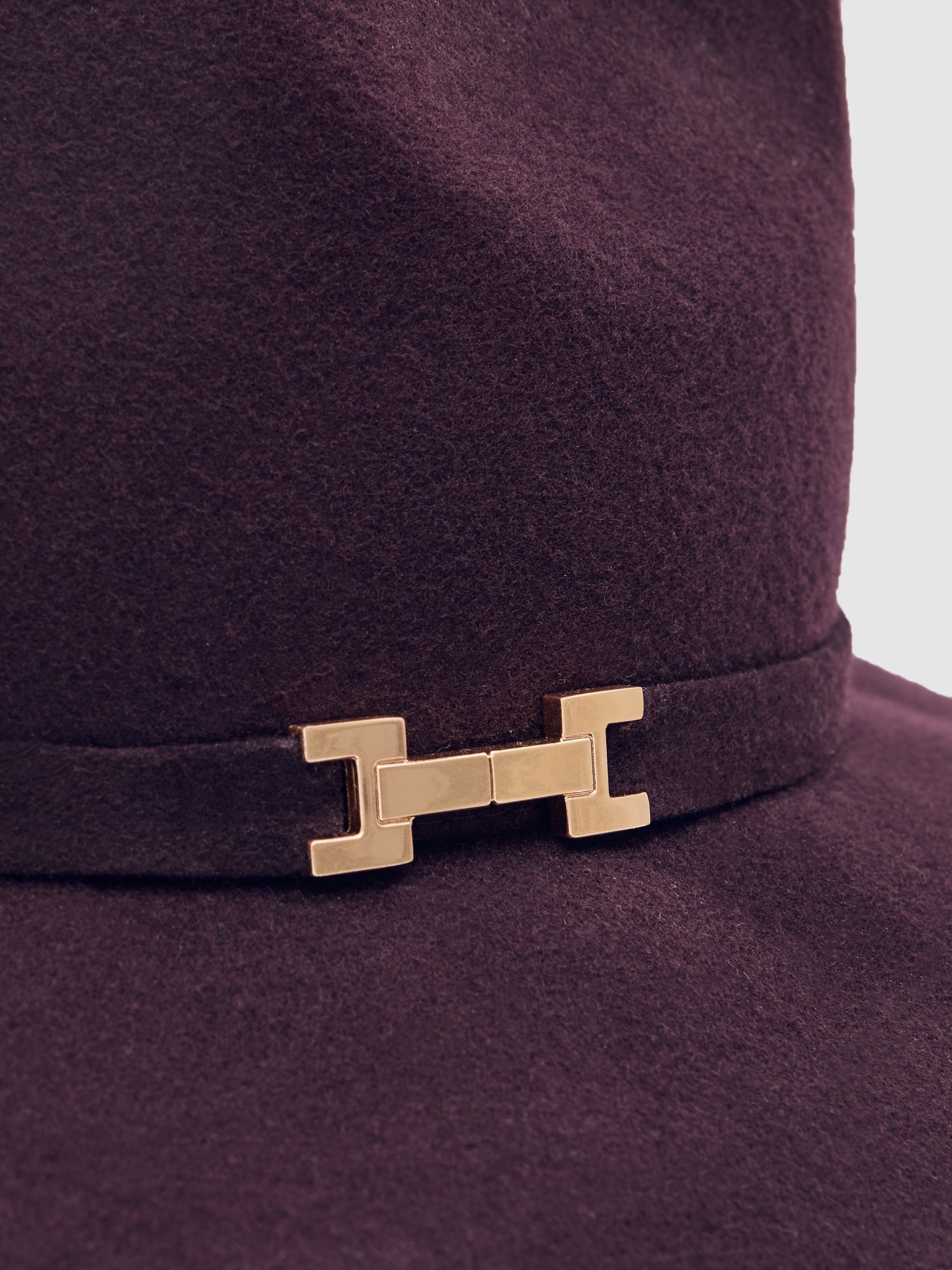 Wool Fedora Hat in Burgundy