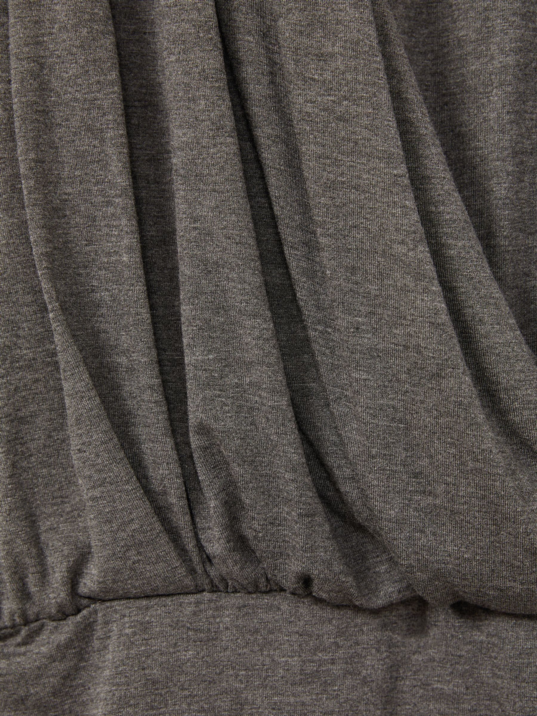 Jersey Ruched Blouson Sleeve Mini Dress in Grey