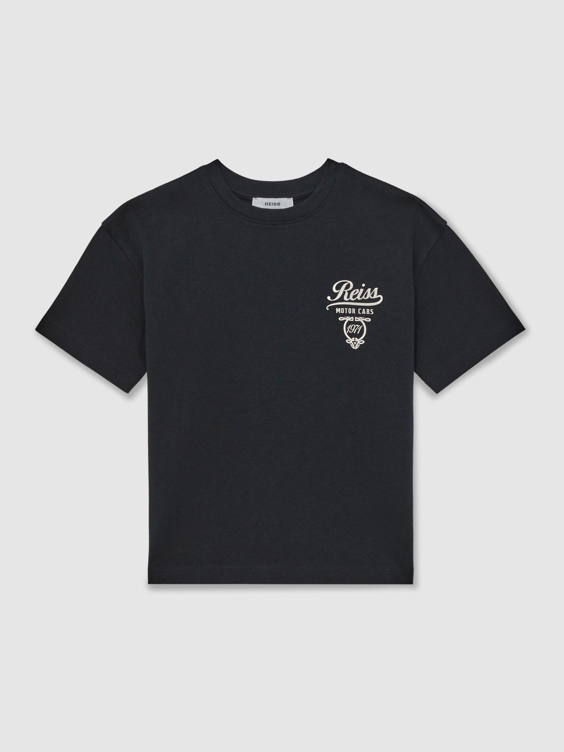 3-9 yrs Cotton Motor Cars-Print T-Shirt in Washed Blue/White