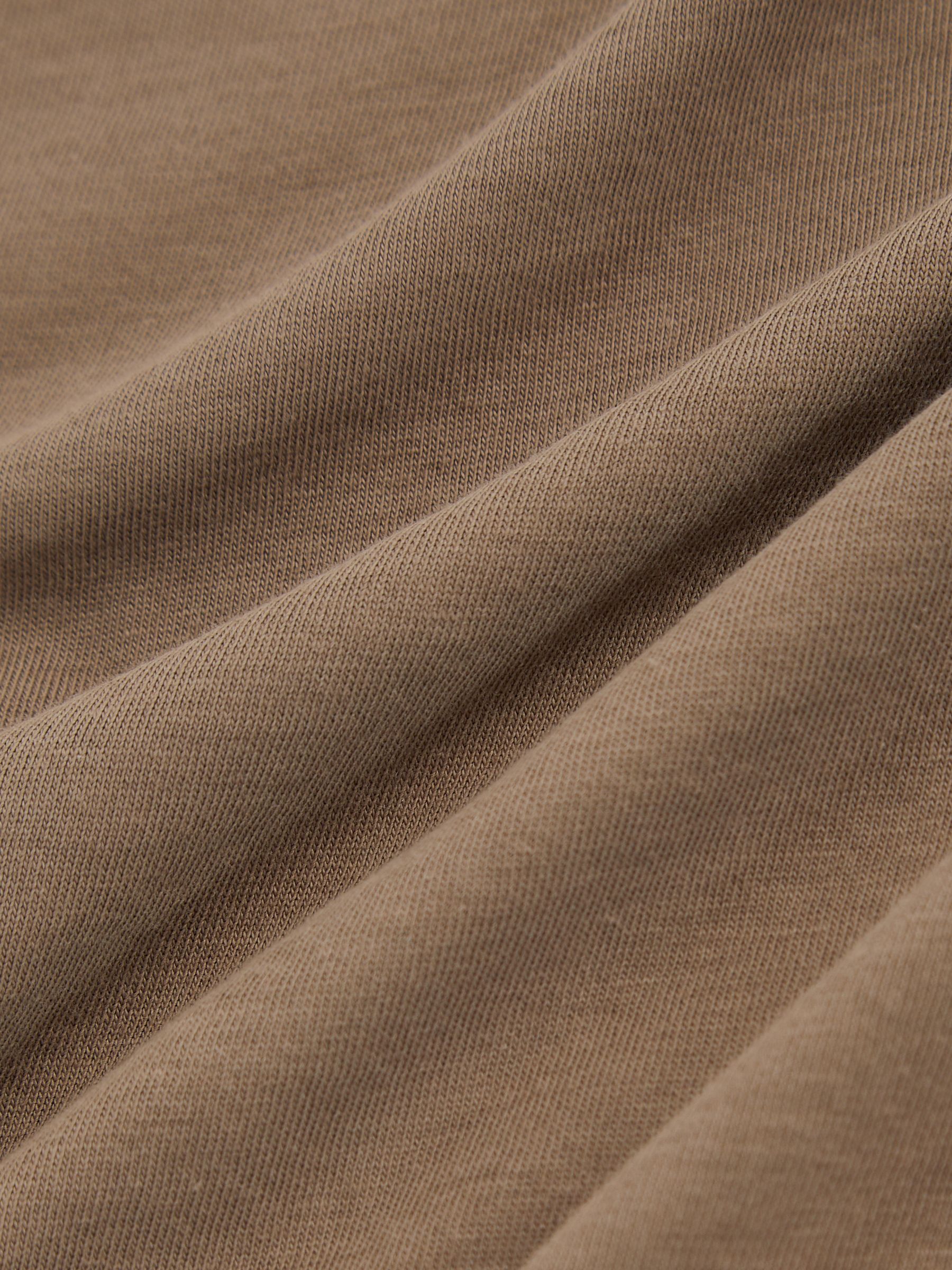 Cotton Crew Neck T-Shirt in Light Taupe Brown