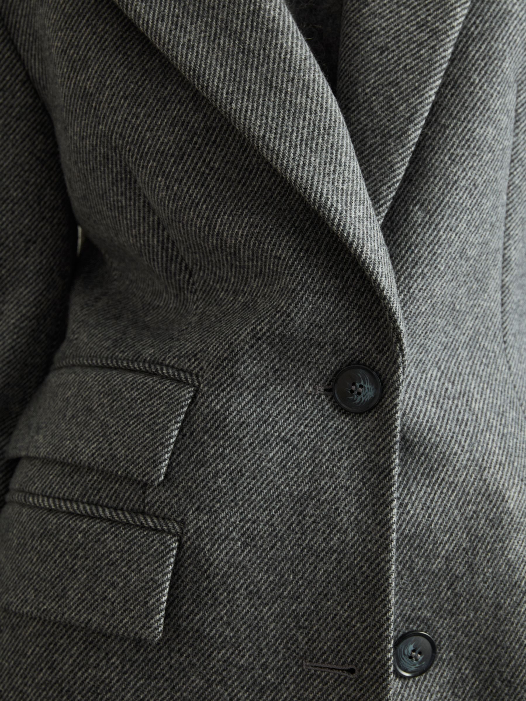 Wool-Blend Longline Coat in Grey