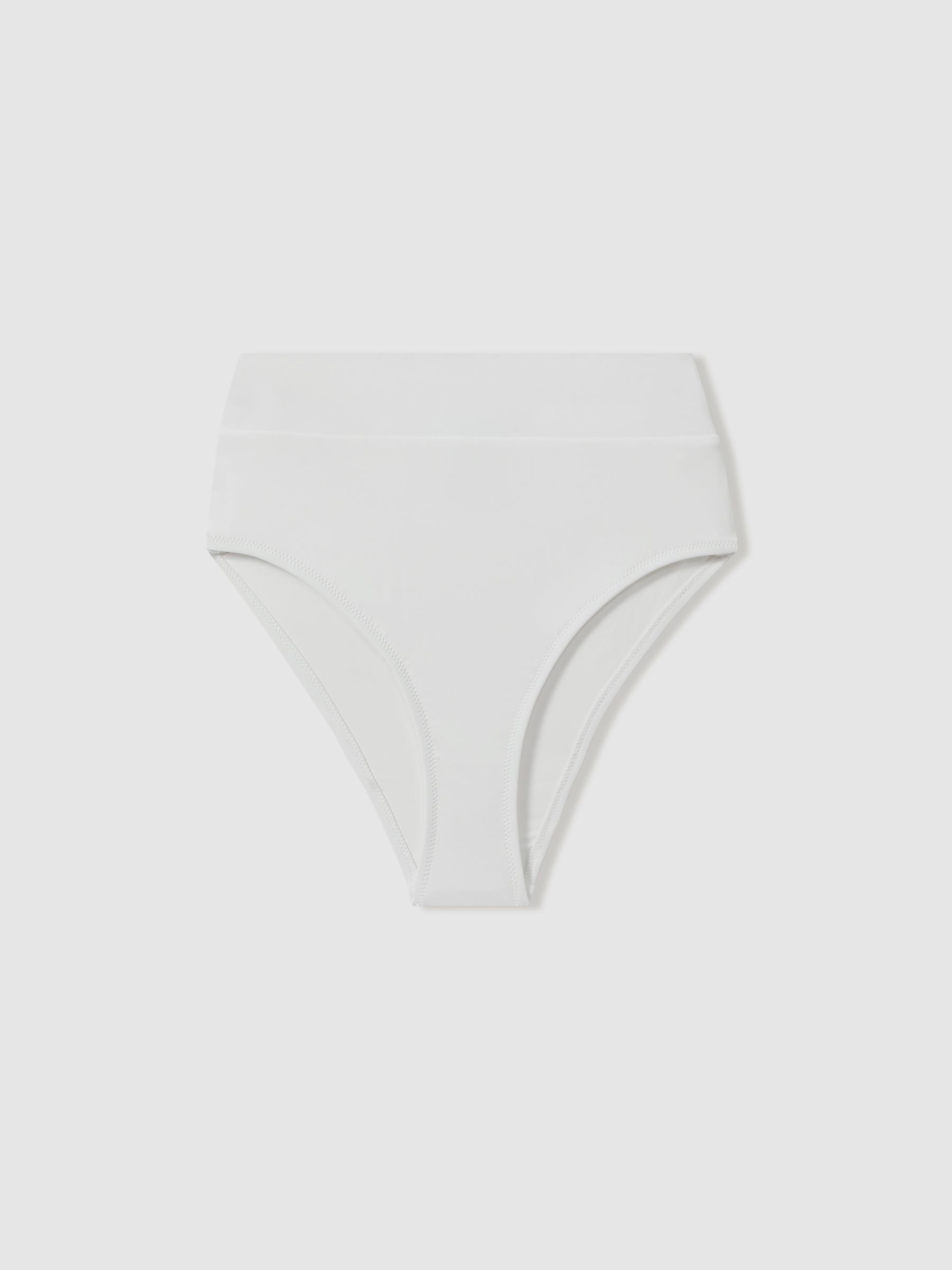 High Rise Bikini Bottoms in White