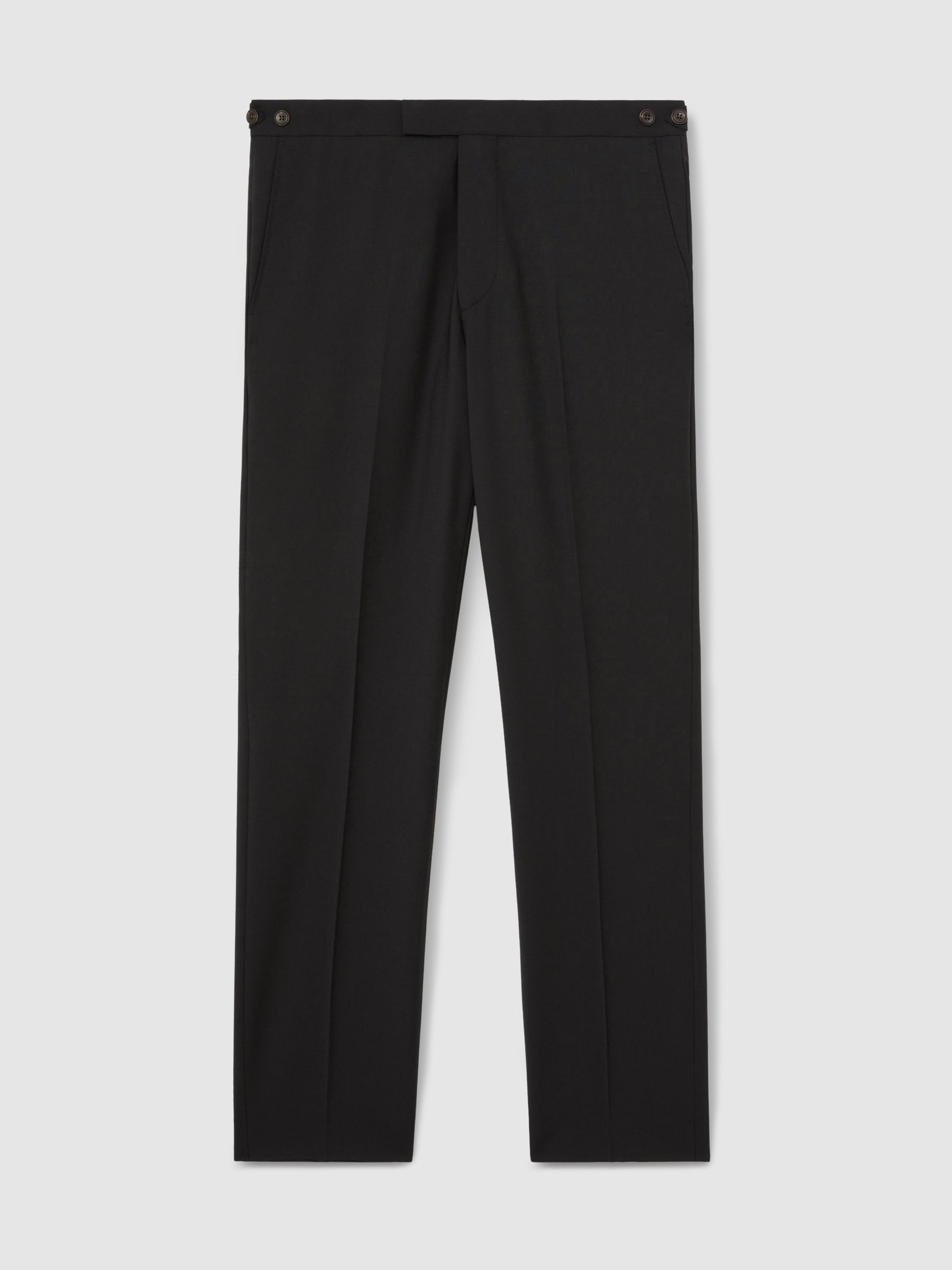 Slim-Fit Wool-Blend Suit Trousers in Black