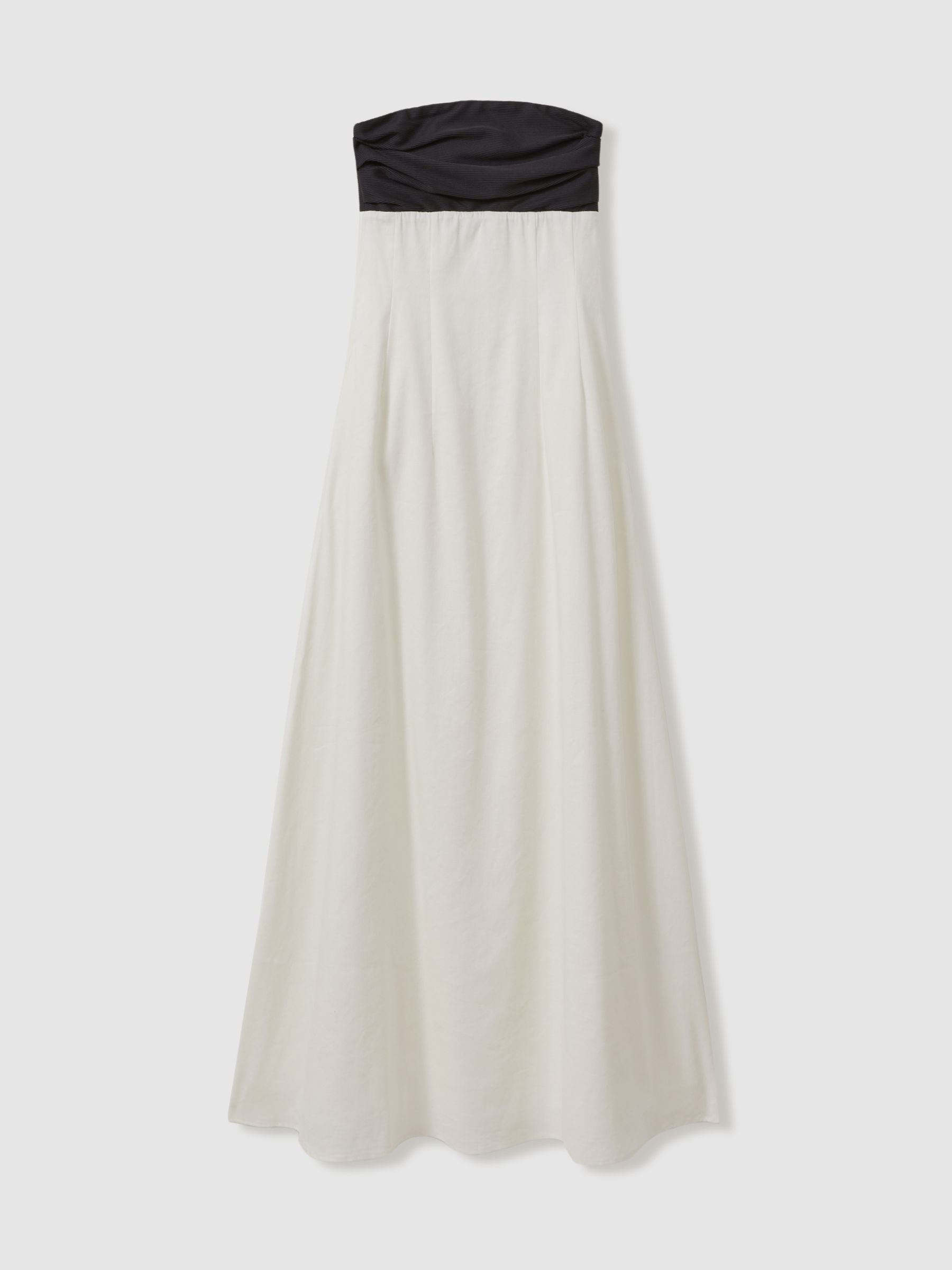 Marcia Ivory Anna Quan Linen-Jersey Strapless Maxi Dress