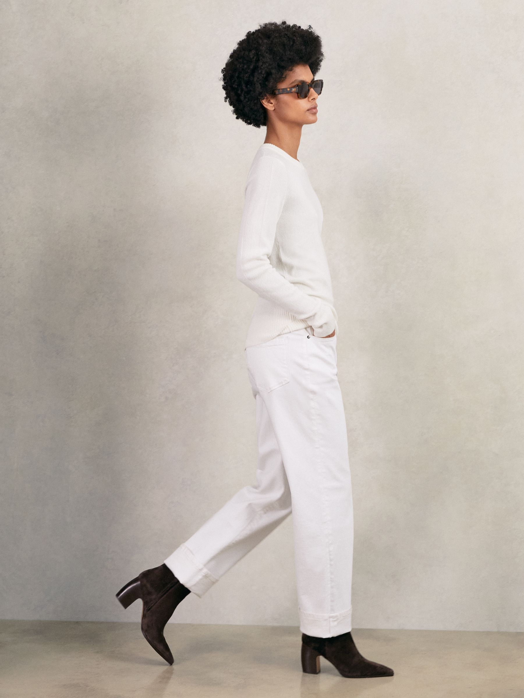 Suede Block-Heel Ankle Boots in Chocolate