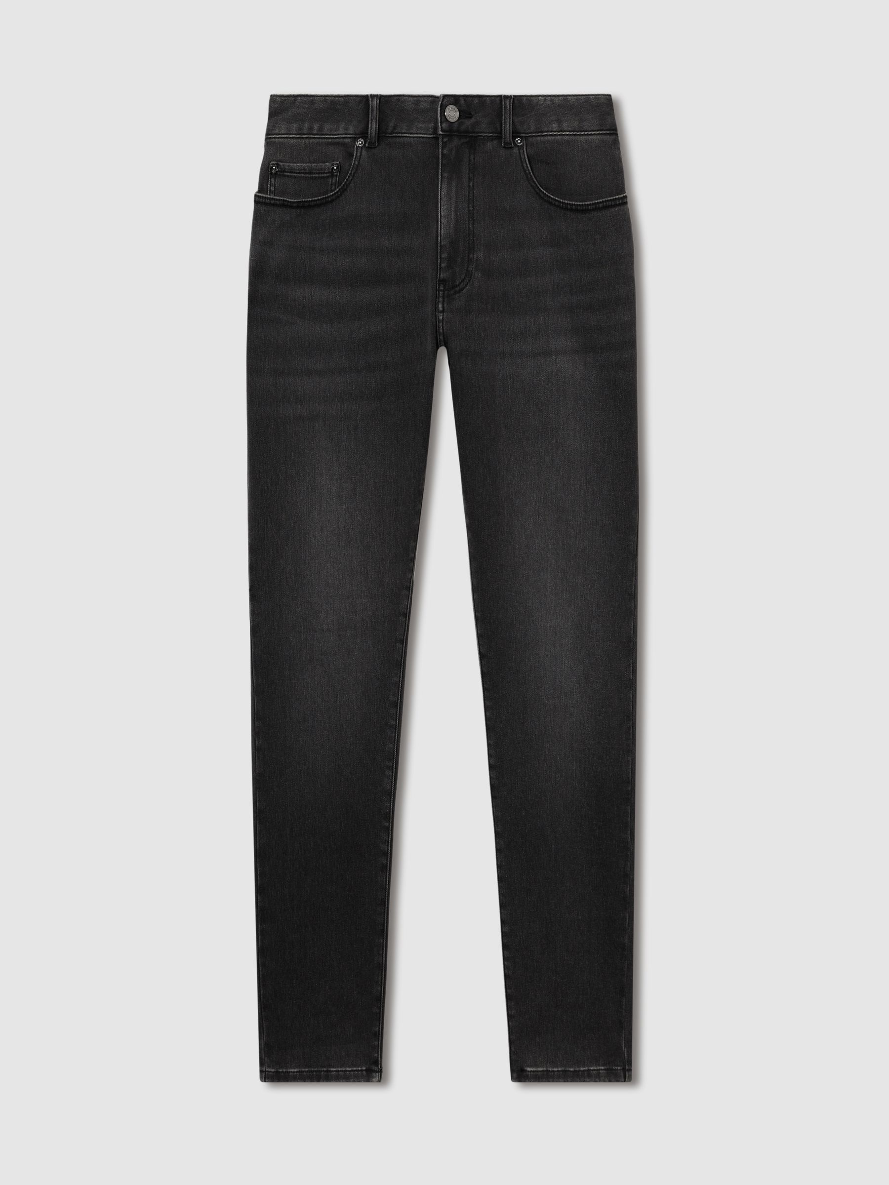 Tapered Slim-Fit Jeans in Washed Black