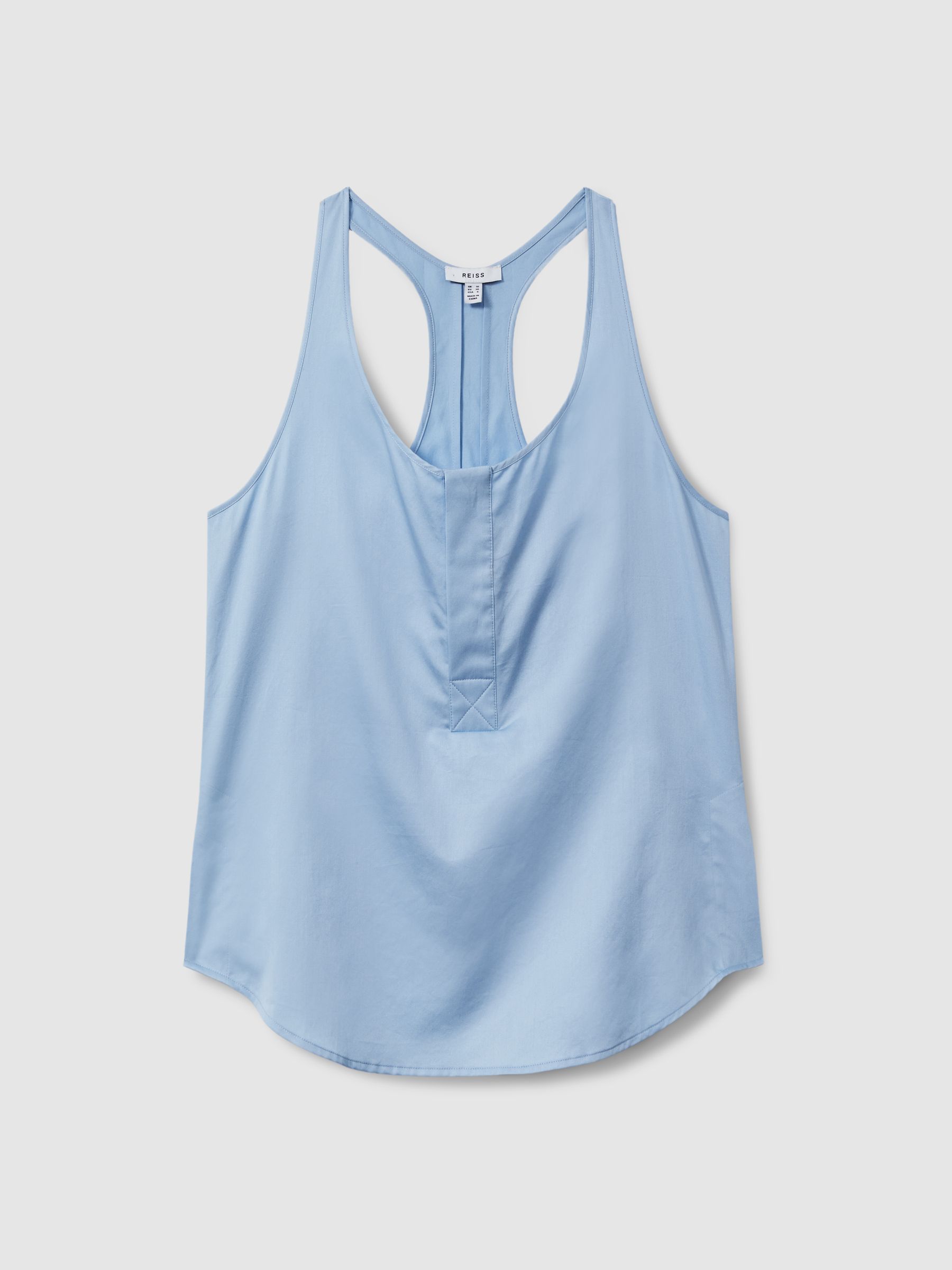 Relaxed Cotton Scoop Neck Vest in Blue
