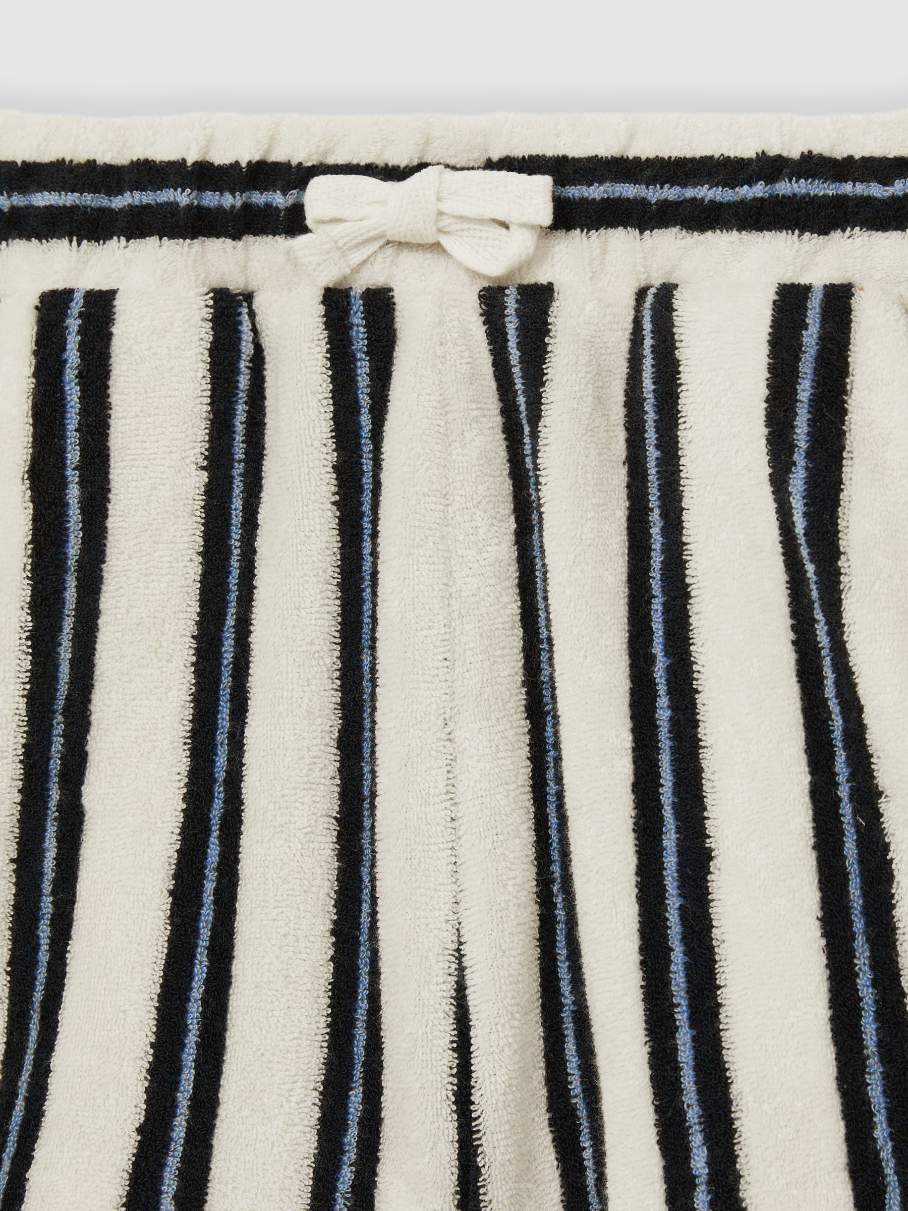 4-9 yrs Hoodie and Shorts Stripe Towelling Set in Blue