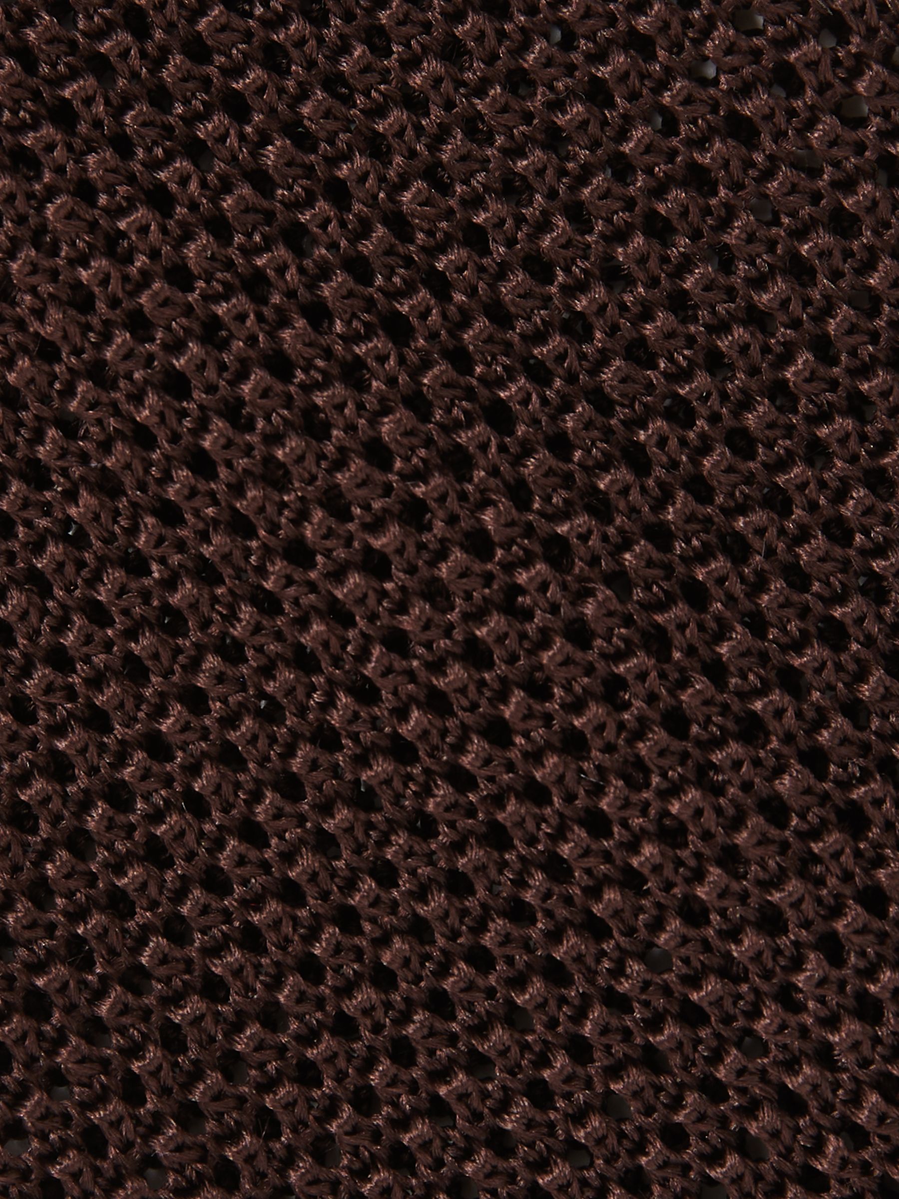 Silk Knitted Tie in Dark Brown
