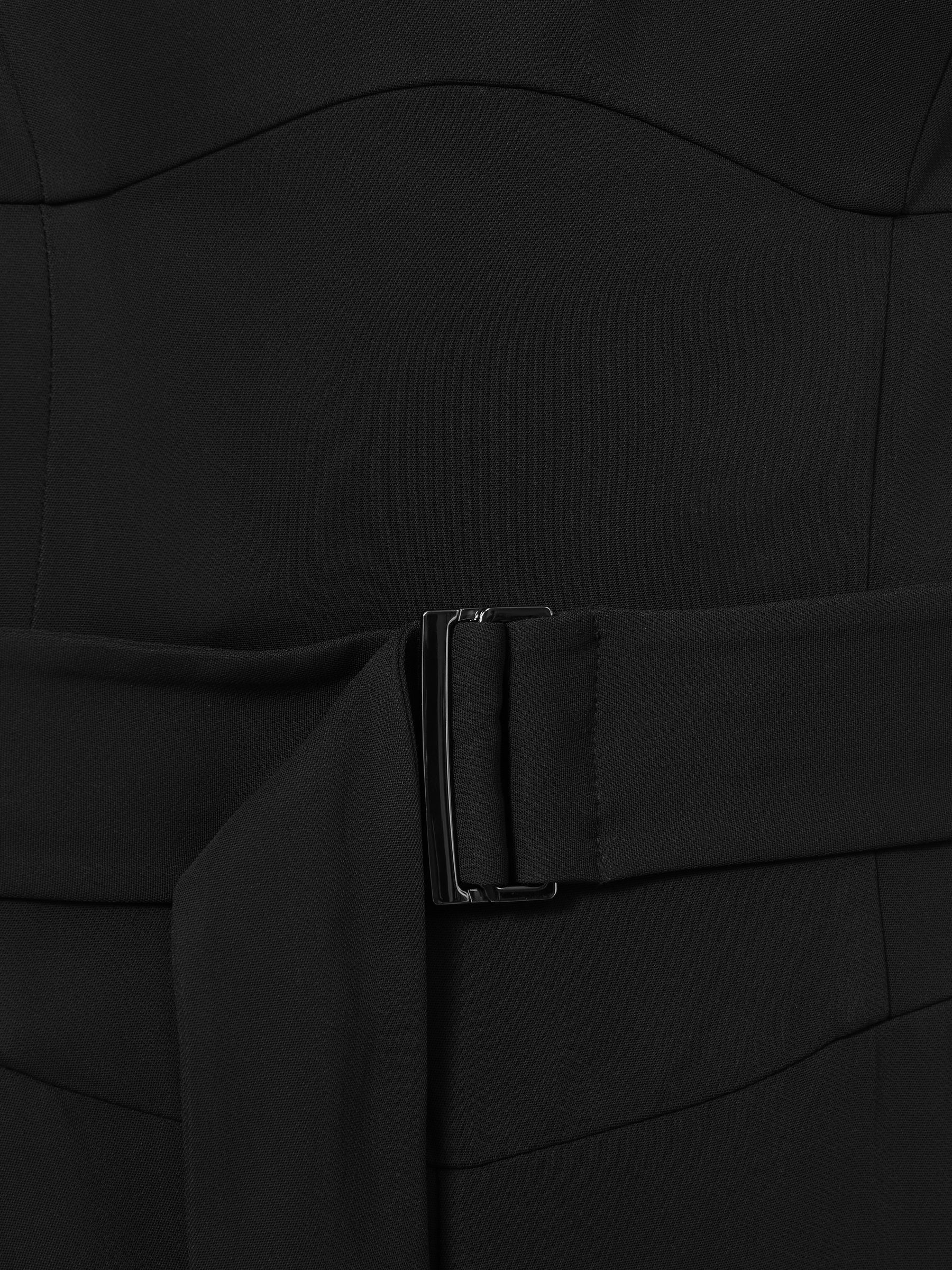 Cross Back Belted Jumpsuit in Black