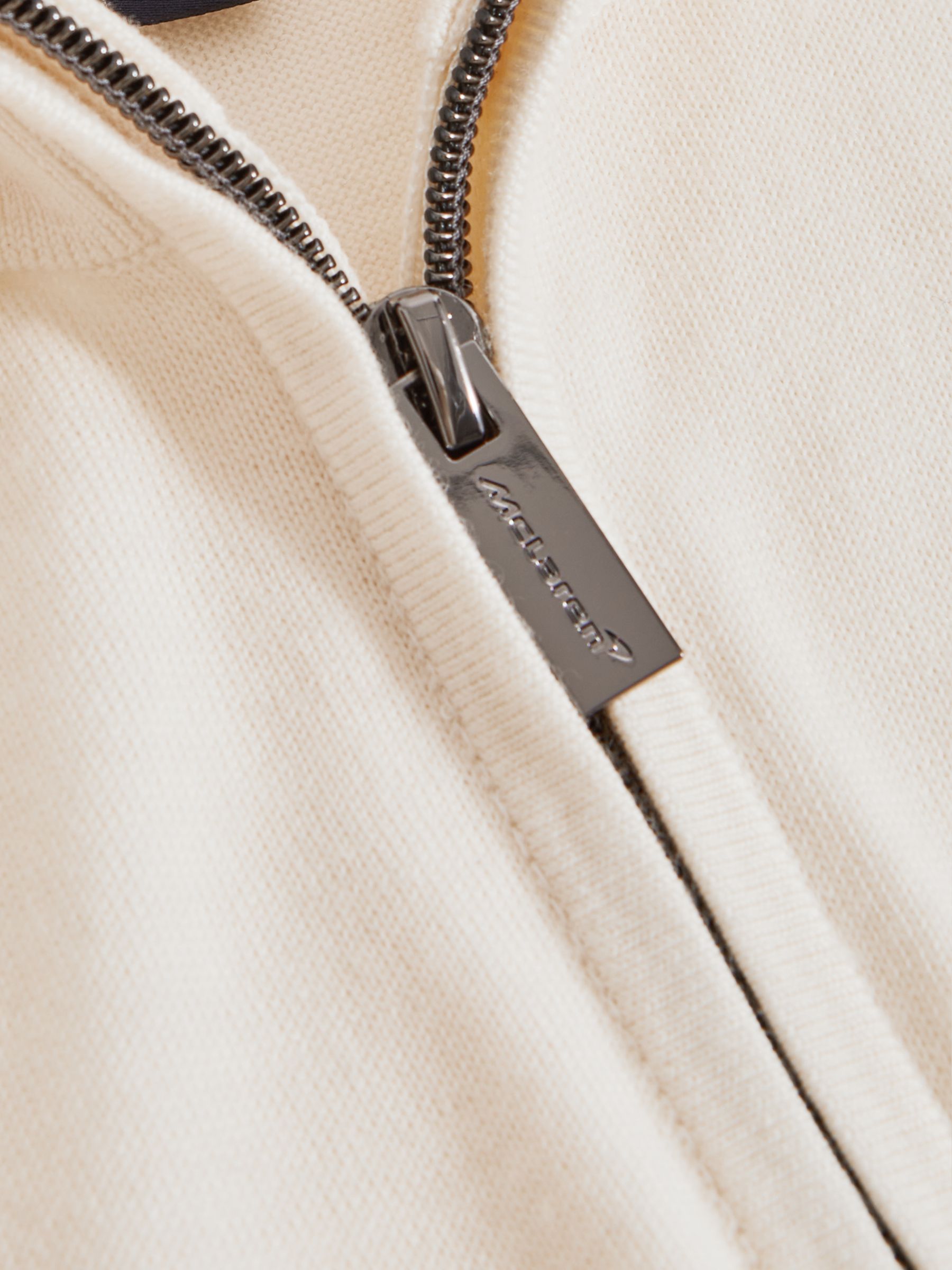 McLaren F1 Merino Half-Zip Funnel Neck Jumper in Bianco