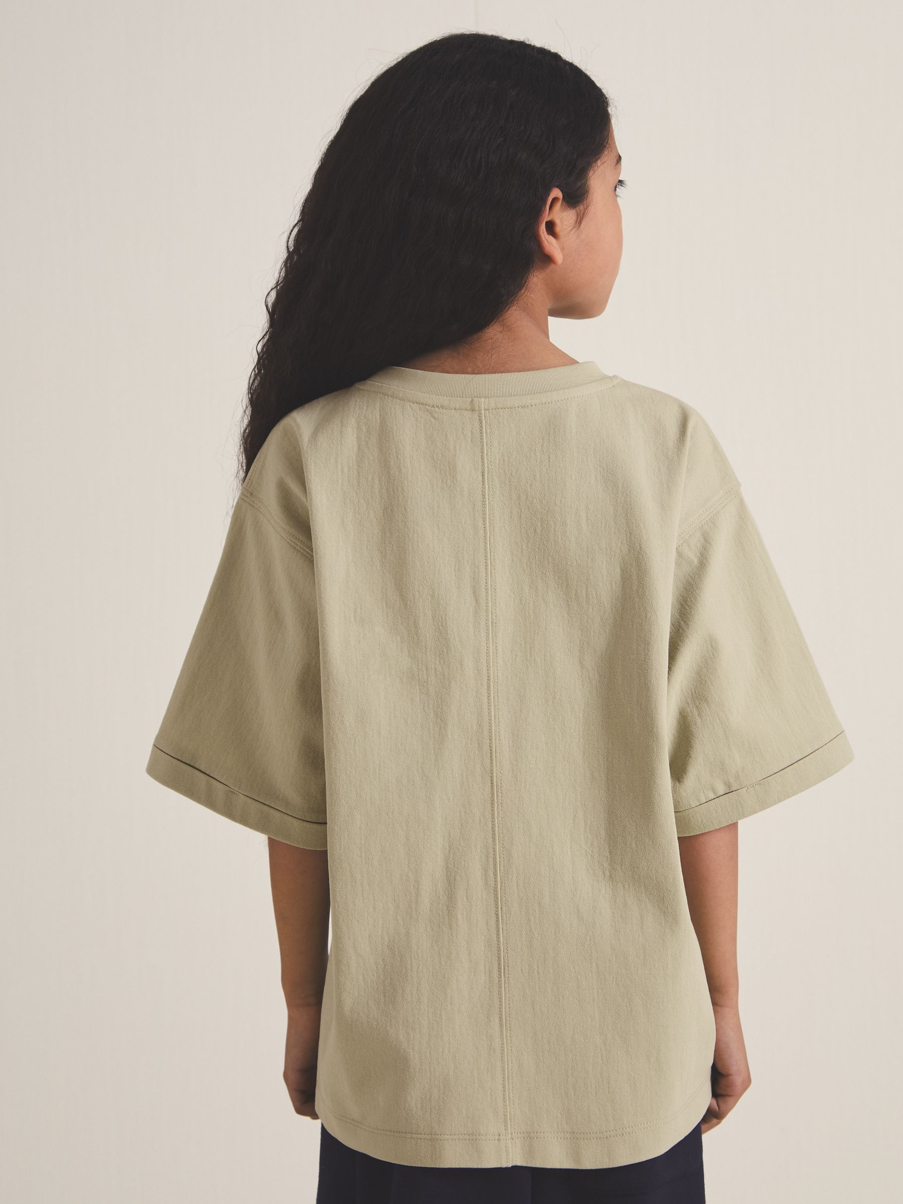 13-14 yrs Reiss | Les 100 Ciels Oversize T-Shirt in Sage