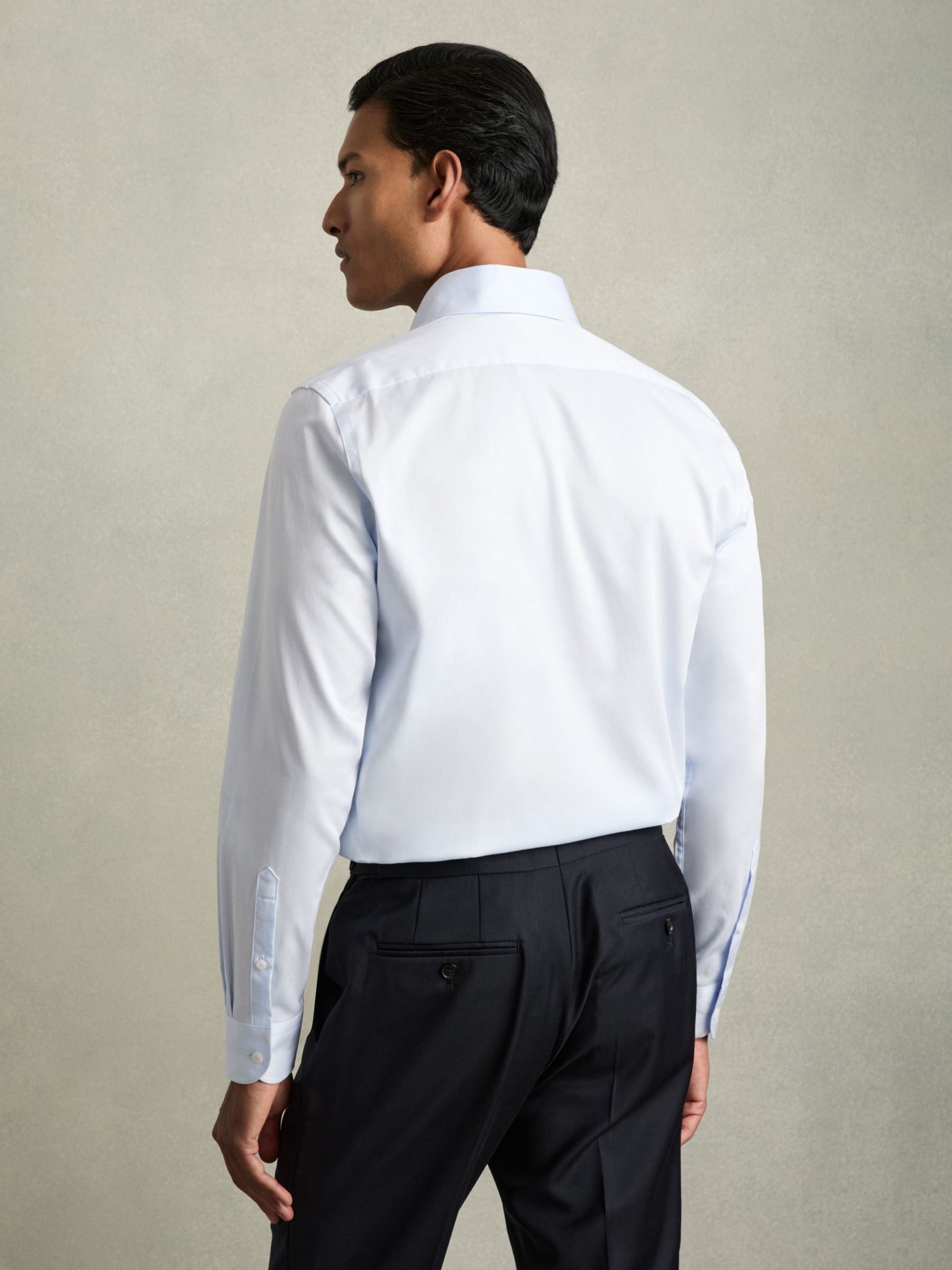 Regular-Fit Cotton Button-Down Shirt in Soft Blue