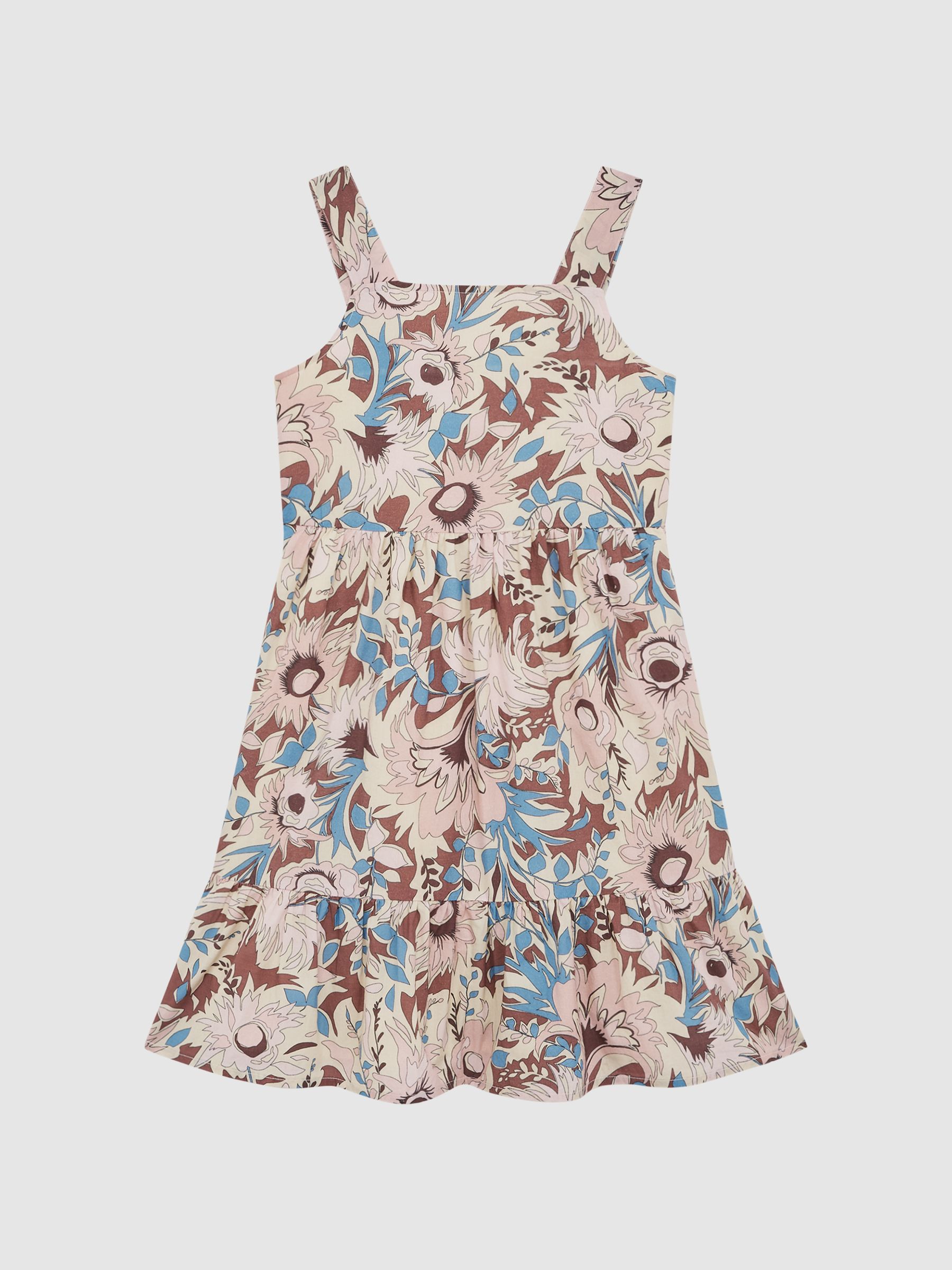 9-12 yrs Printed Strappy Dress in Lilac