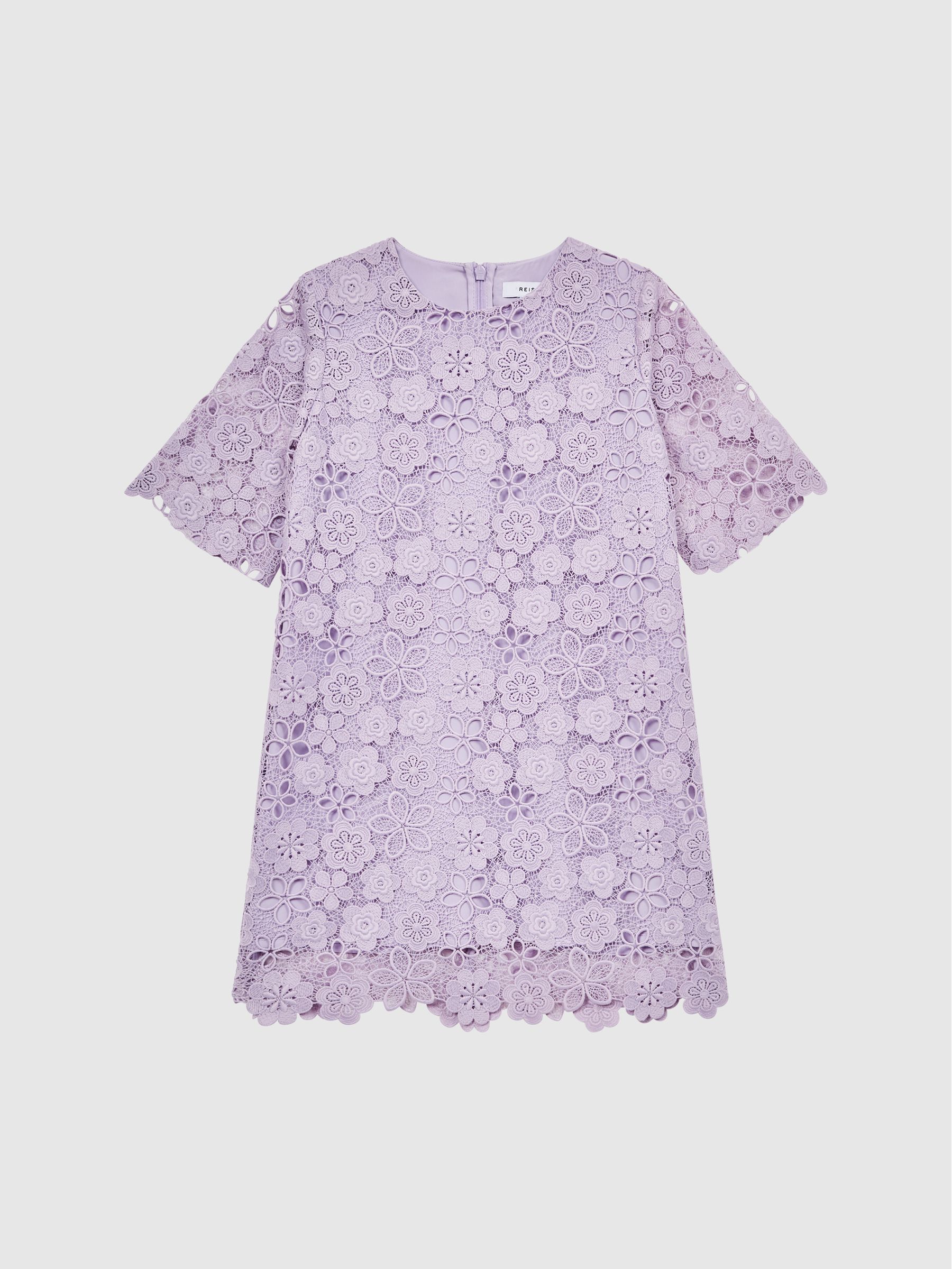 9-12 yrs Lace T-Shirt Dress in Lilac