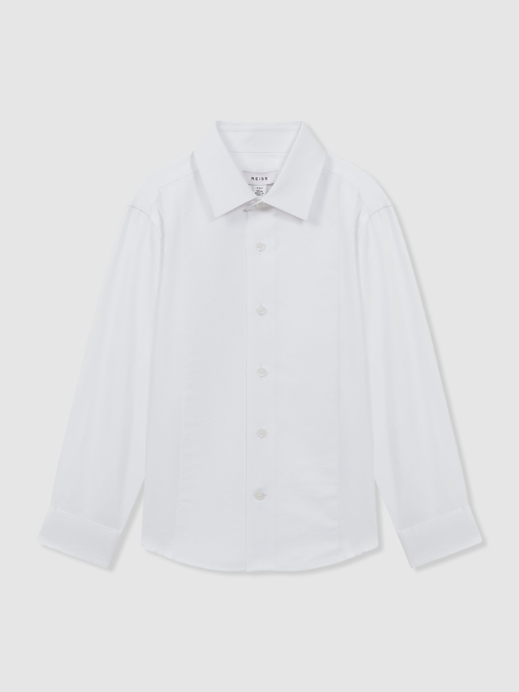 3-9 yrs Slim Fit Textured Bib Dinner Shirt in White