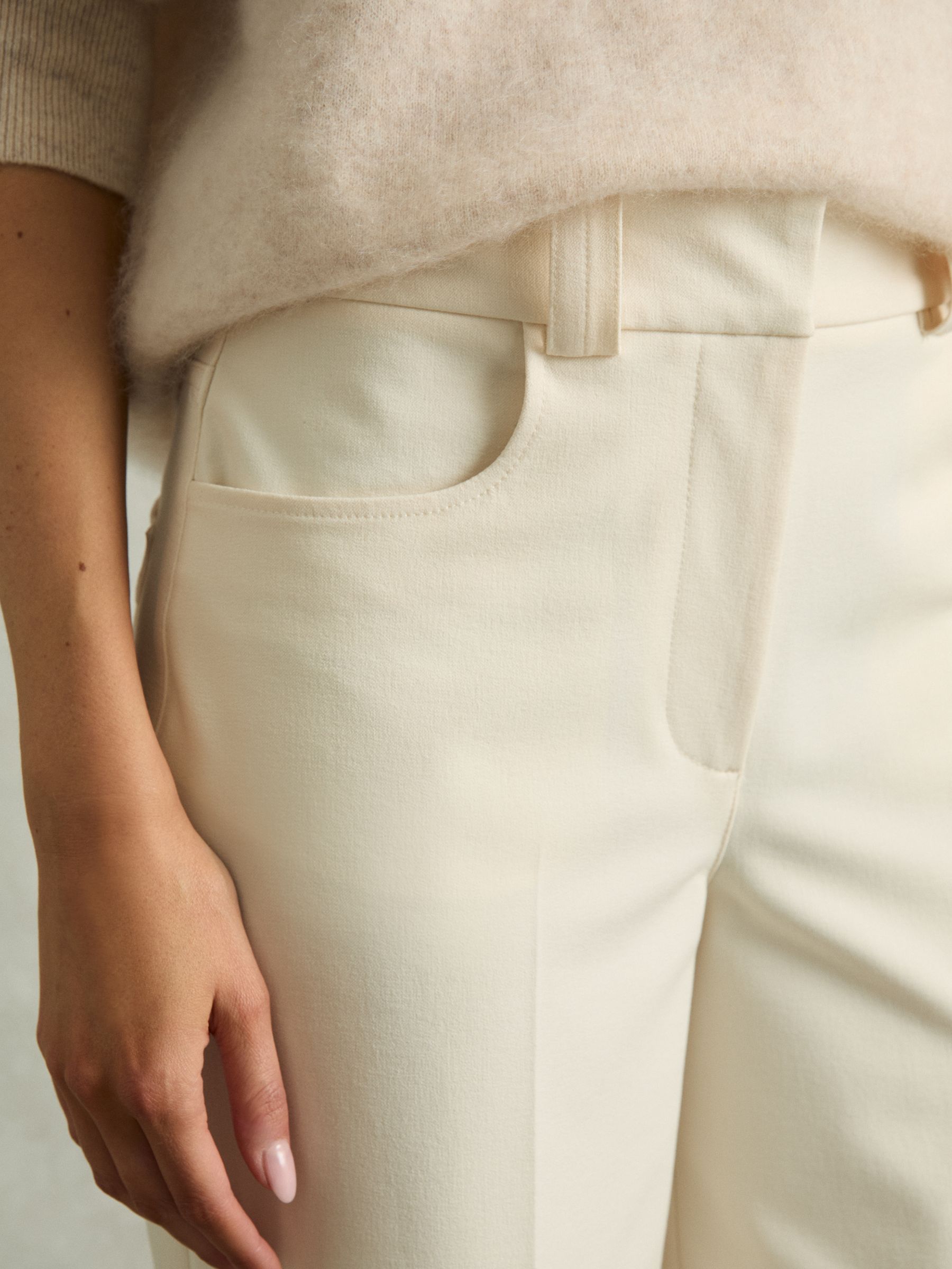 Twill Culotte Trousers in Cream