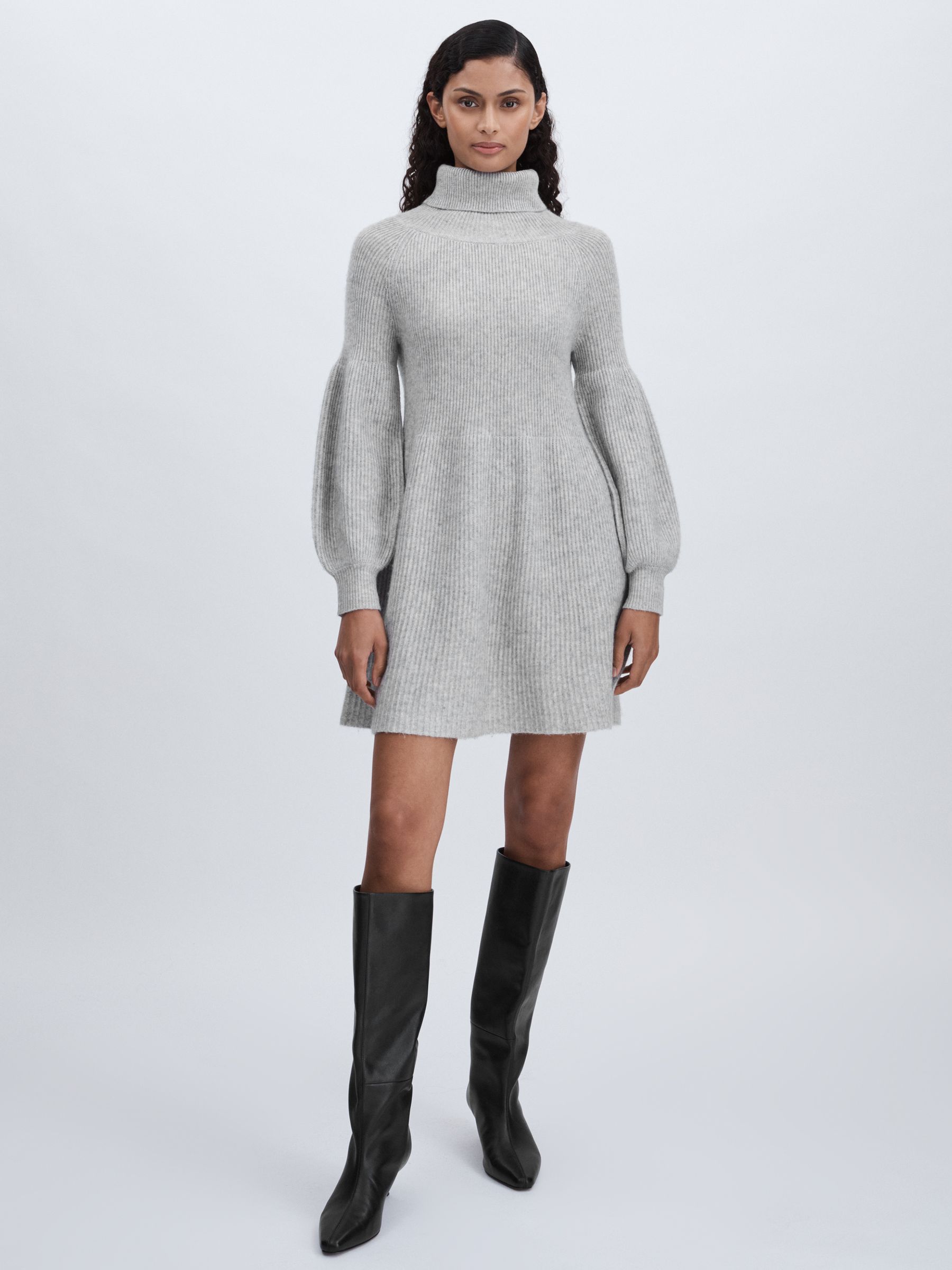Madeleine Thompson Wool-Cashmere Mini Dress in Grey