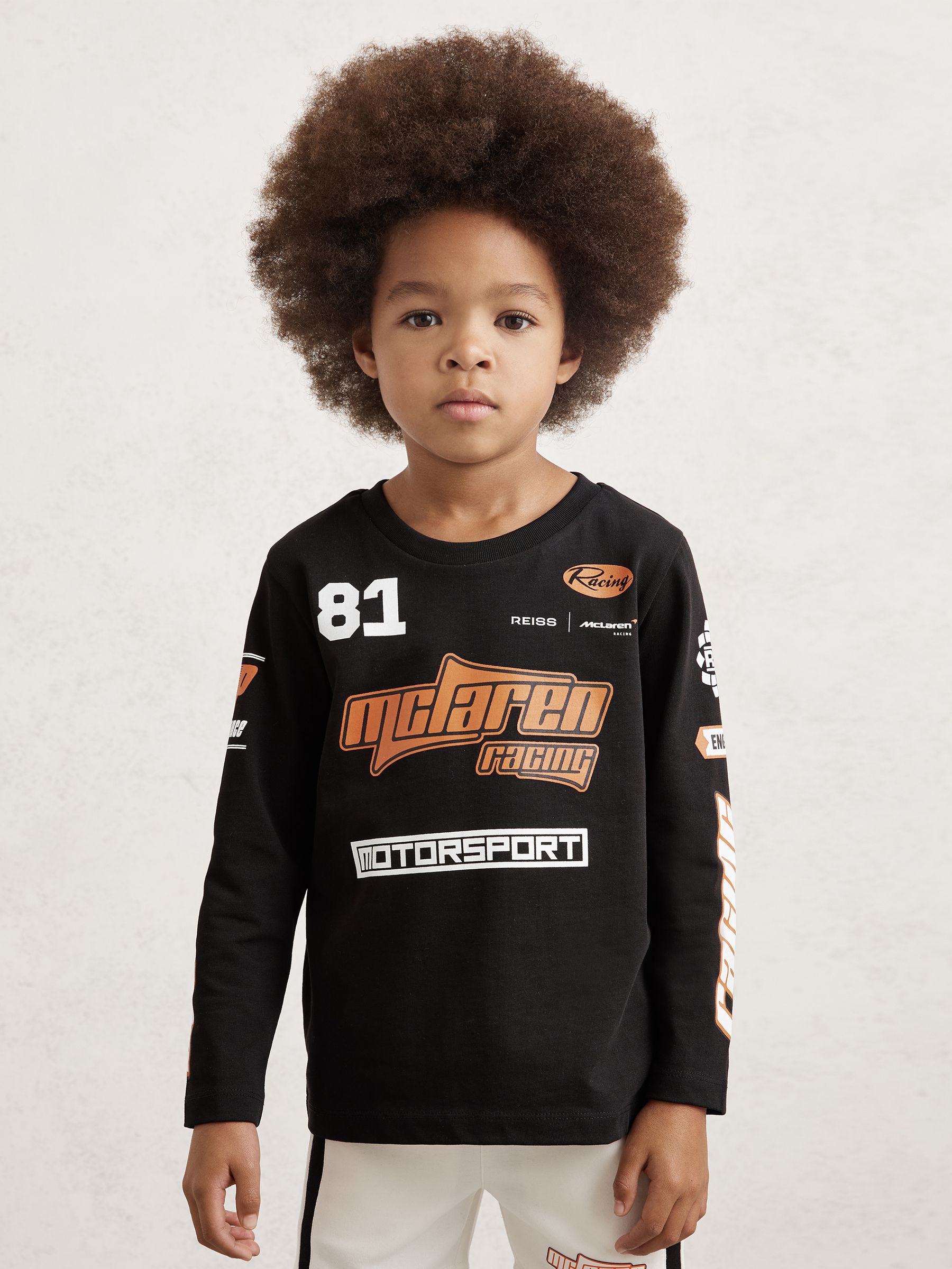 3-9 yrs McLaren F1 Team Cotton Logo T-Shirt Unisex Fit in Black