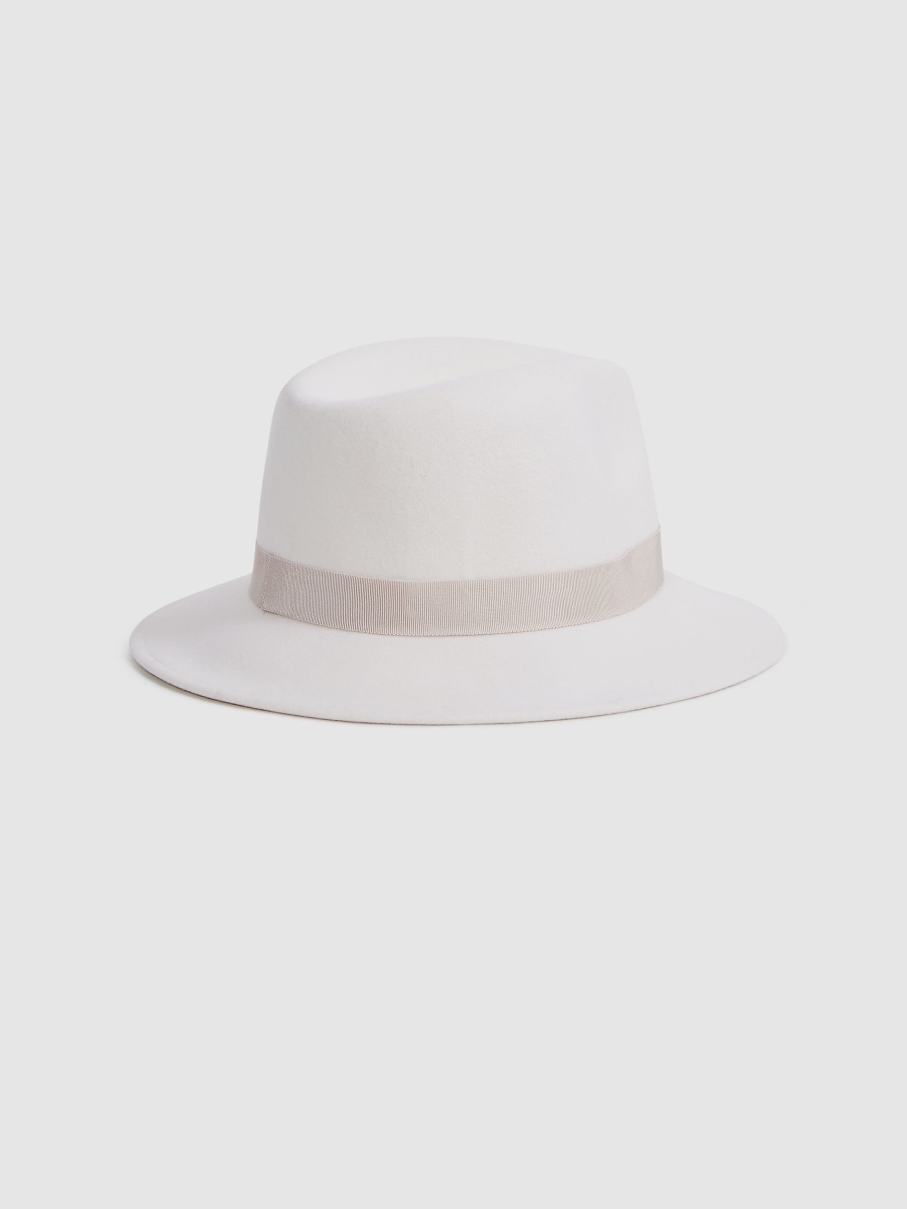 Wool Fedora Hat in Ivory
